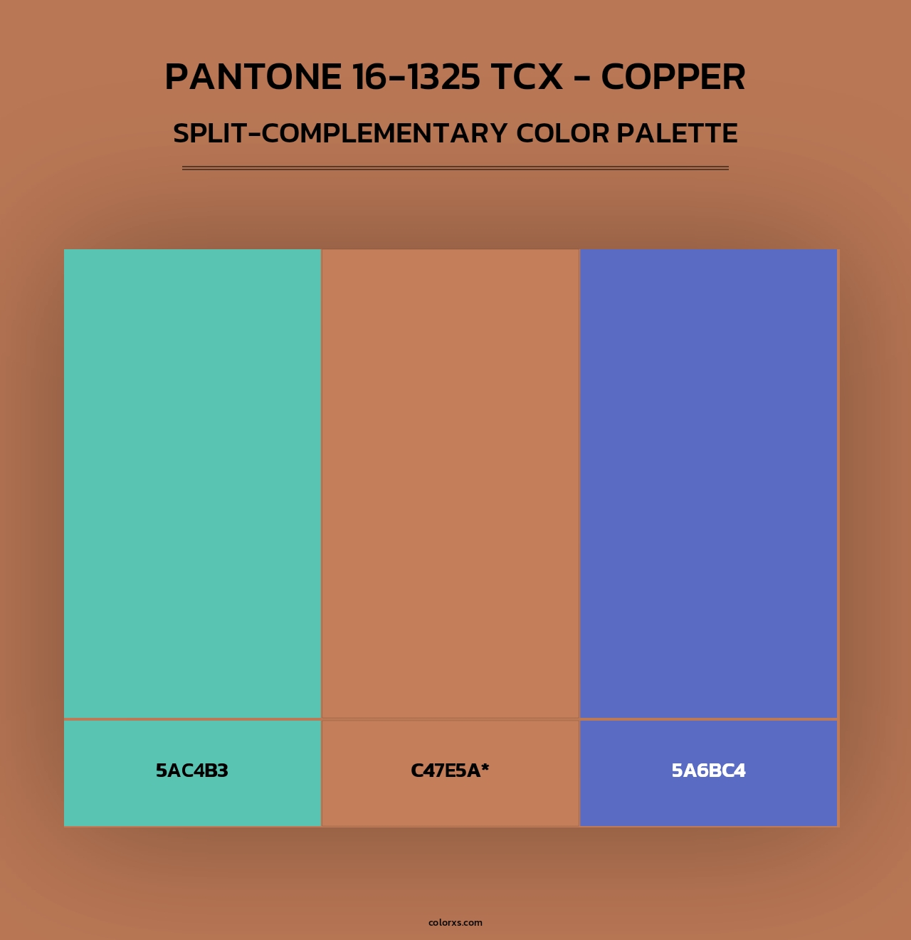 PANTONE 16-1325 TCX - Copper - Split-Complementary Color Palette