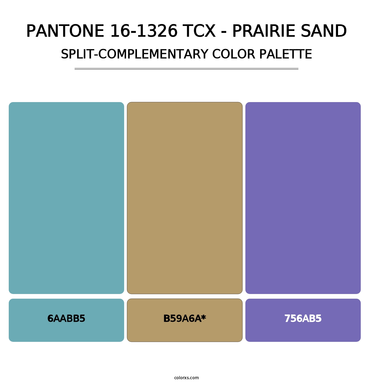 PANTONE 16-1326 TCX - Prairie Sand - Split-Complementary Color Palette