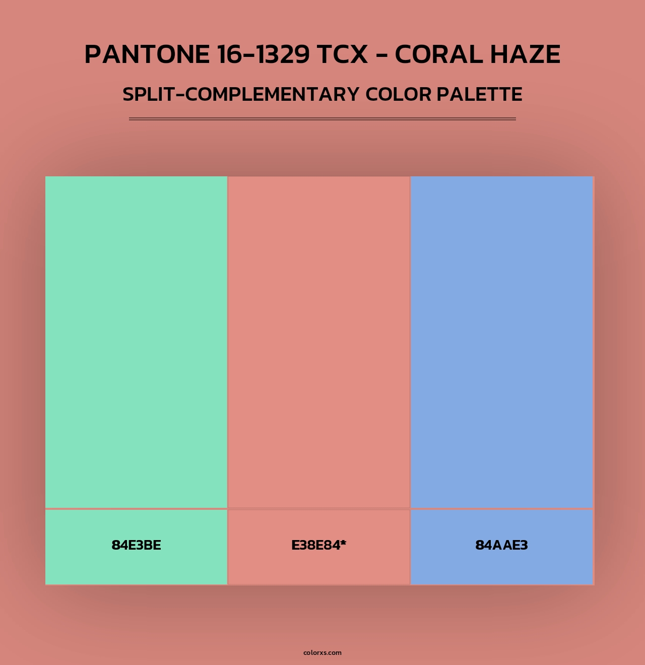 PANTONE 16-1329 TCX - Coral Haze - Split-Complementary Color Palette