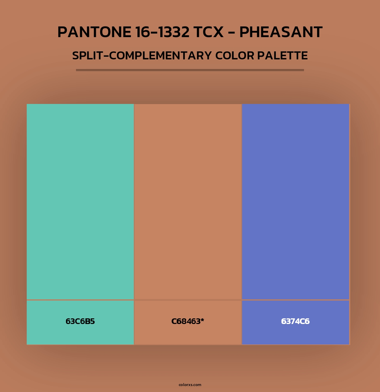 PANTONE 16-1332 TCX - Pheasant - Split-Complementary Color Palette