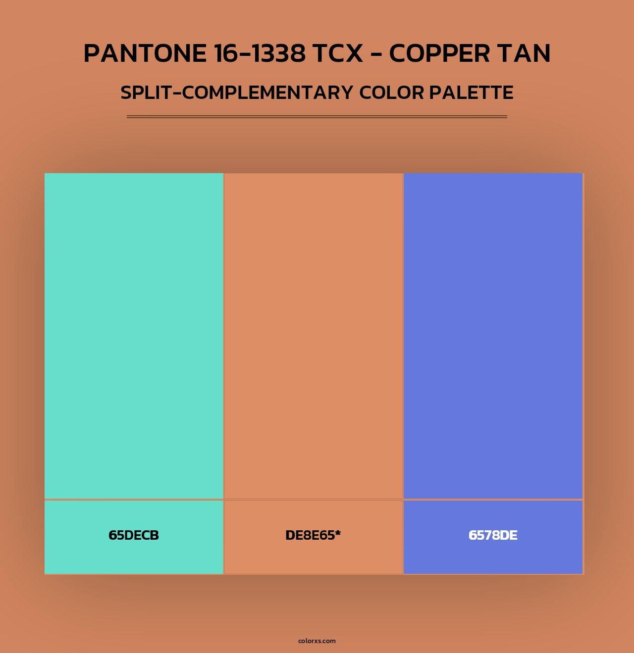 PANTONE 16-1338 TCX - Copper Tan - Split-Complementary Color Palette