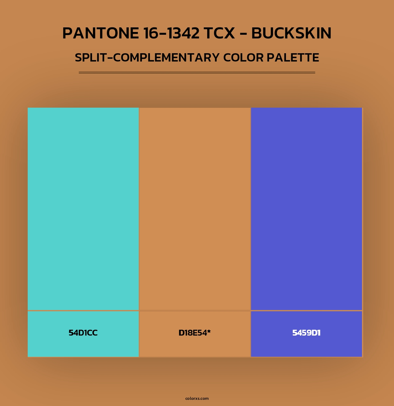 PANTONE 16-1342 TCX - Buckskin - Split-Complementary Color Palette