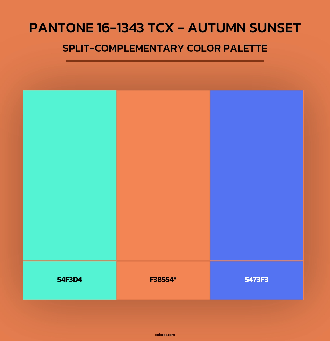 PANTONE 16-1343 TCX - Autumn Sunset - Split-Complementary Color Palette