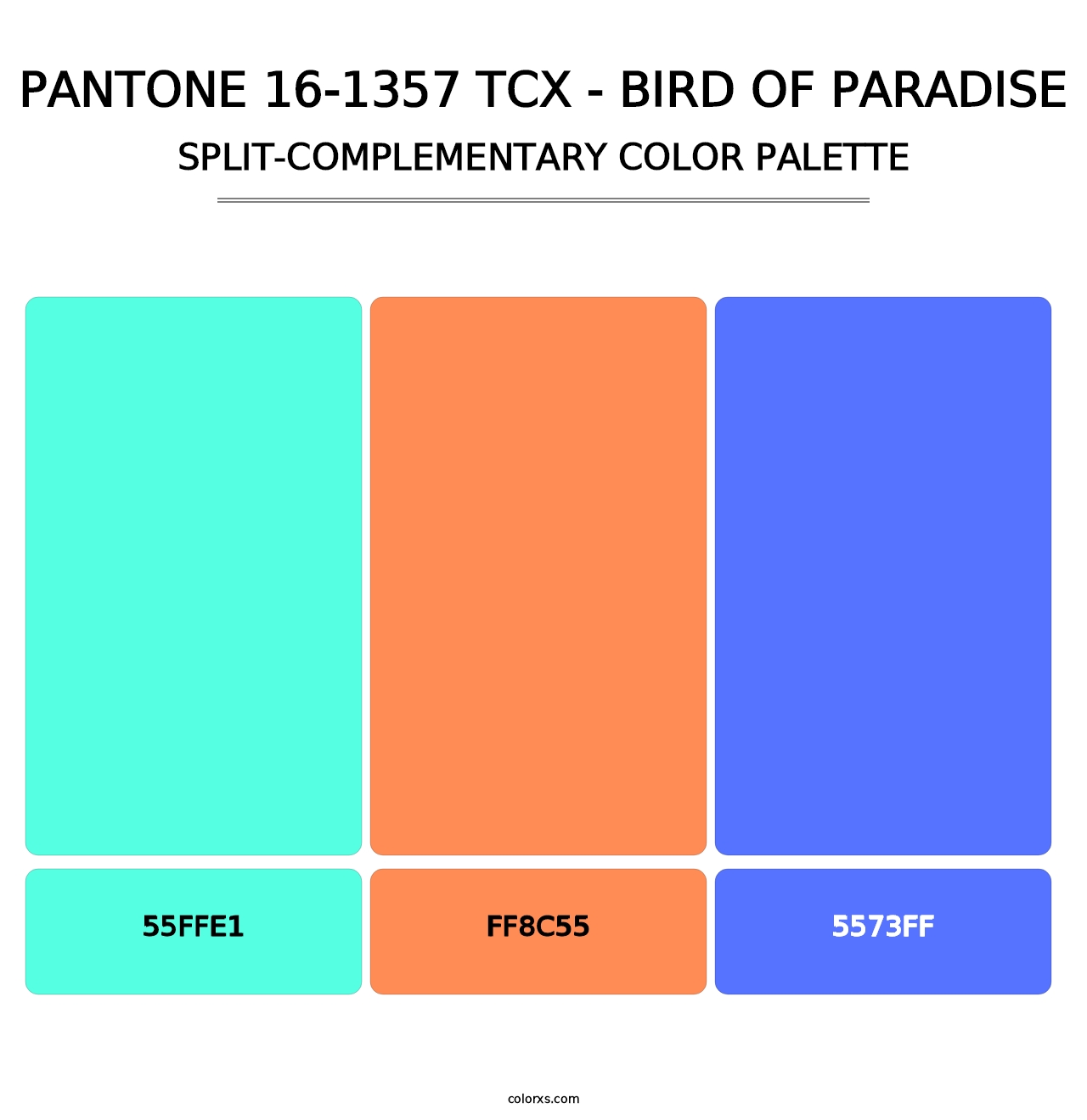 PANTONE 16-1357 TCX - Bird of Paradise - Split-Complementary Color Palette