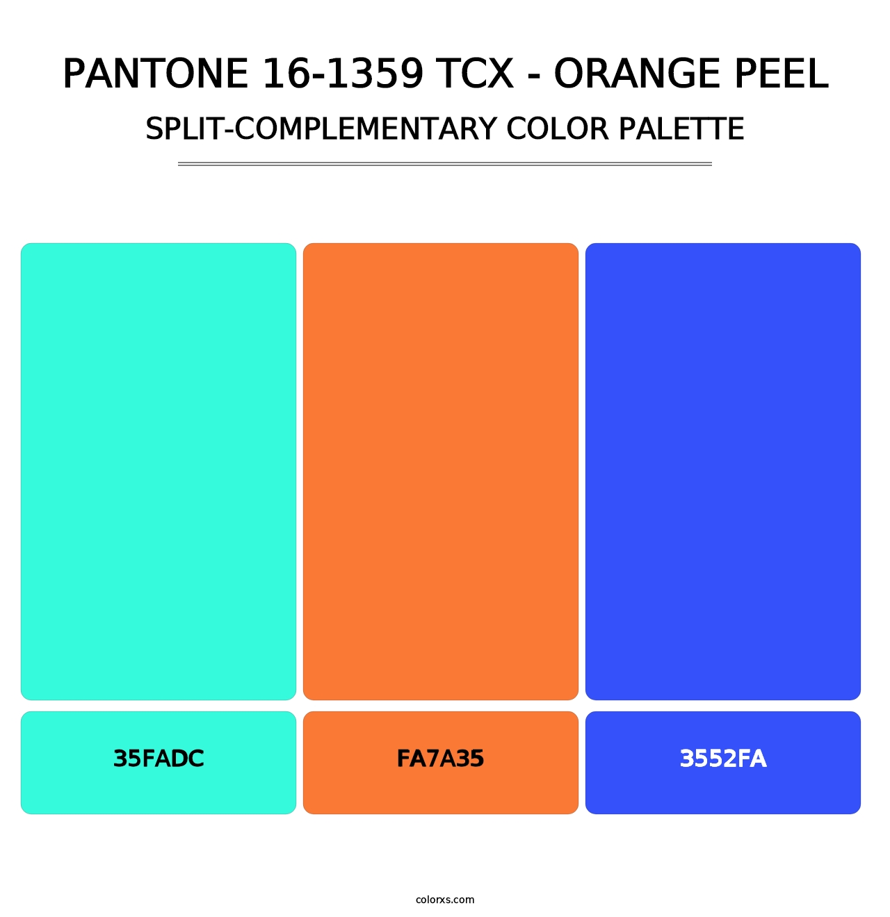 PANTONE 16-1359 TCX - Orange Peel - Split-Complementary Color Palette