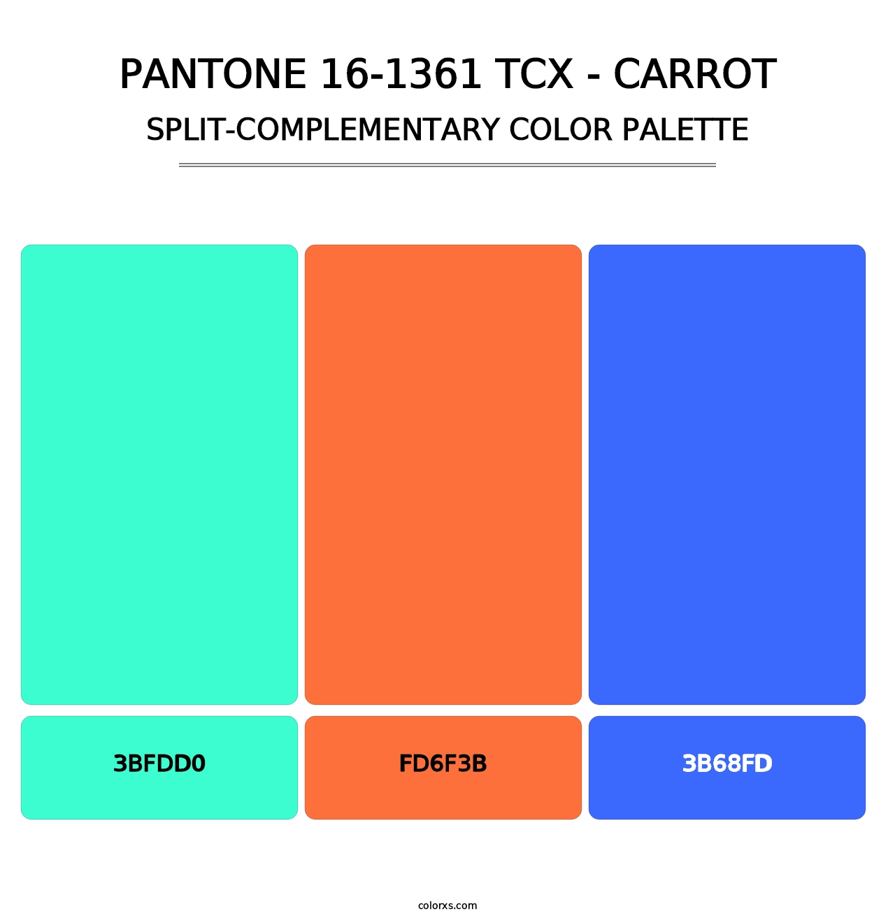 PANTONE 16-1361 TCX - Carrot - Split-Complementary Color Palette