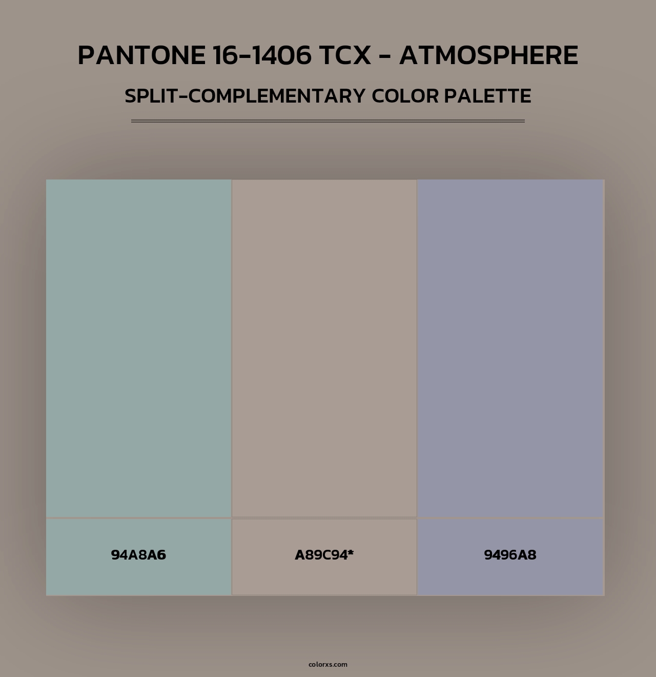 PANTONE 16-1406 TCX - Atmosphere - Split-Complementary Color Palette