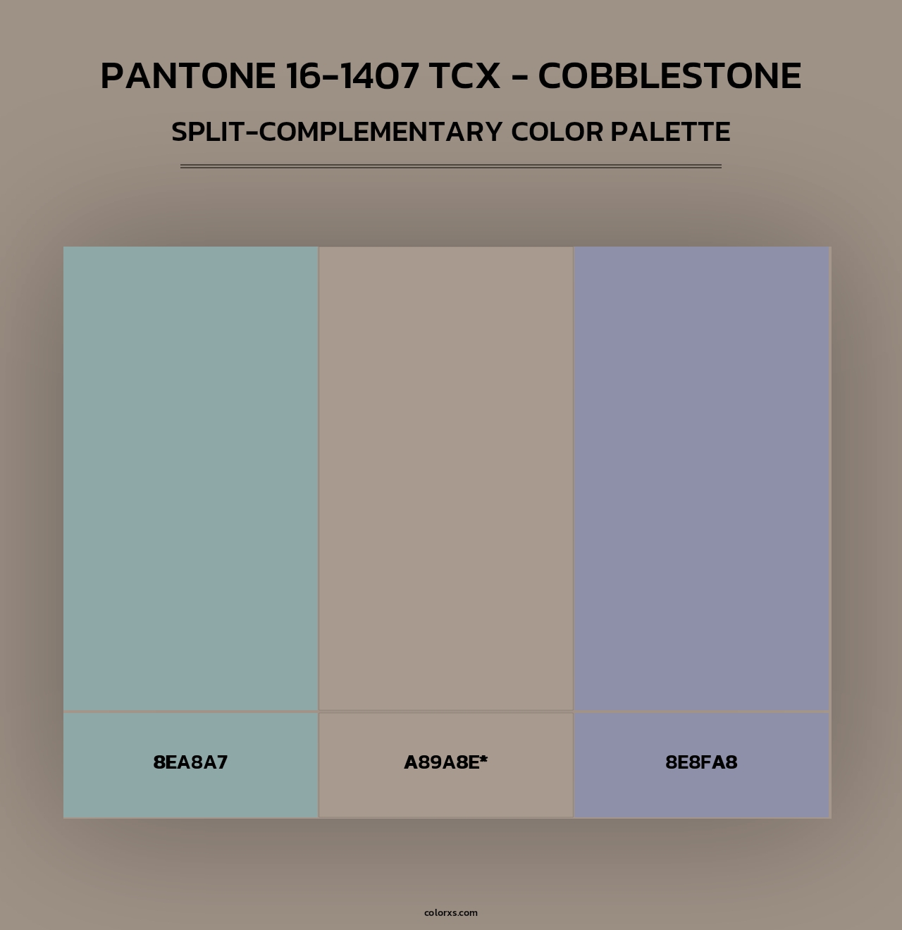PANTONE 16-1407 TCX - Cobblestone - Split-Complementary Color Palette