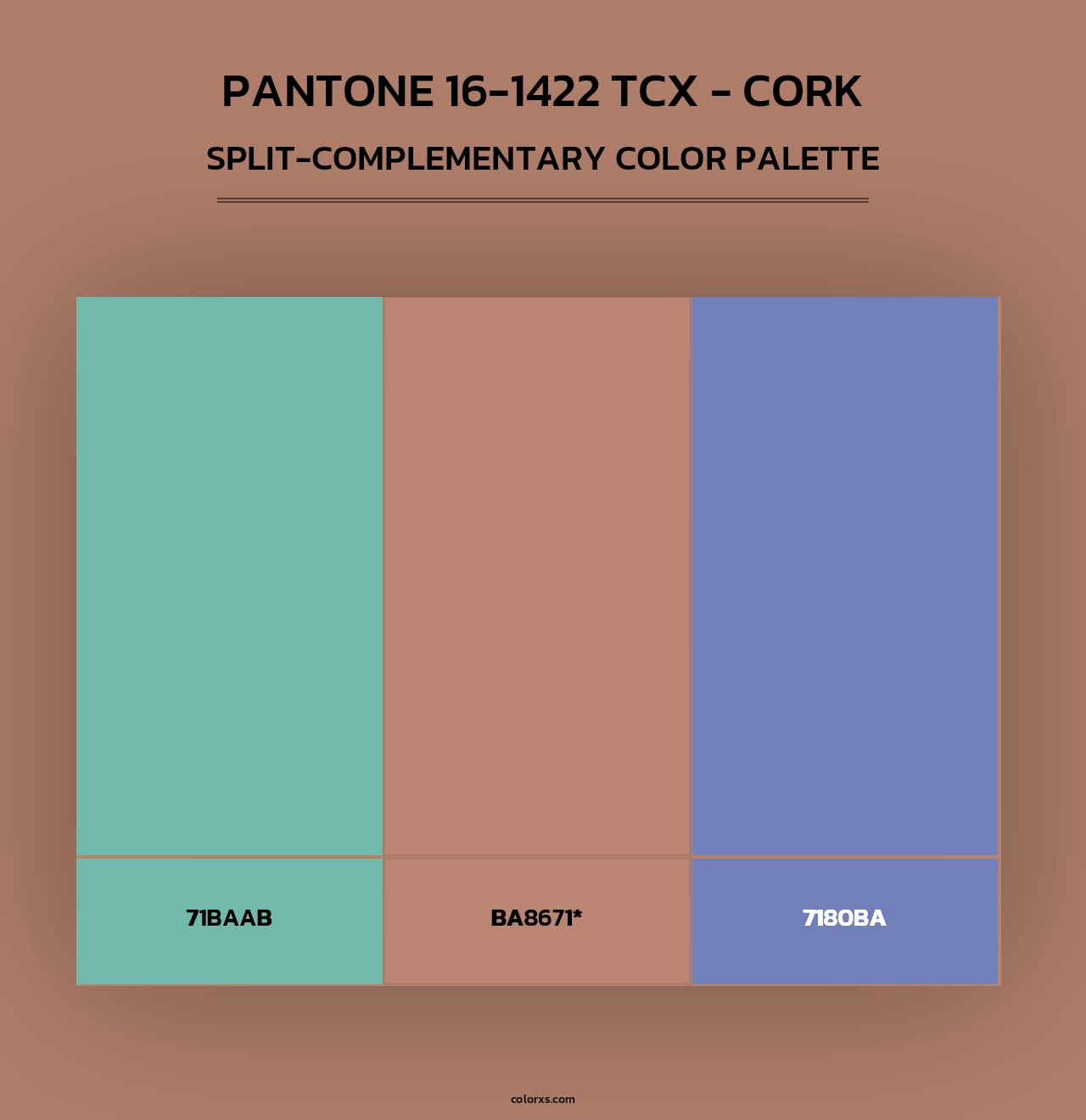 PANTONE 16-1422 TCX - Cork - Split-Complementary Color Palette