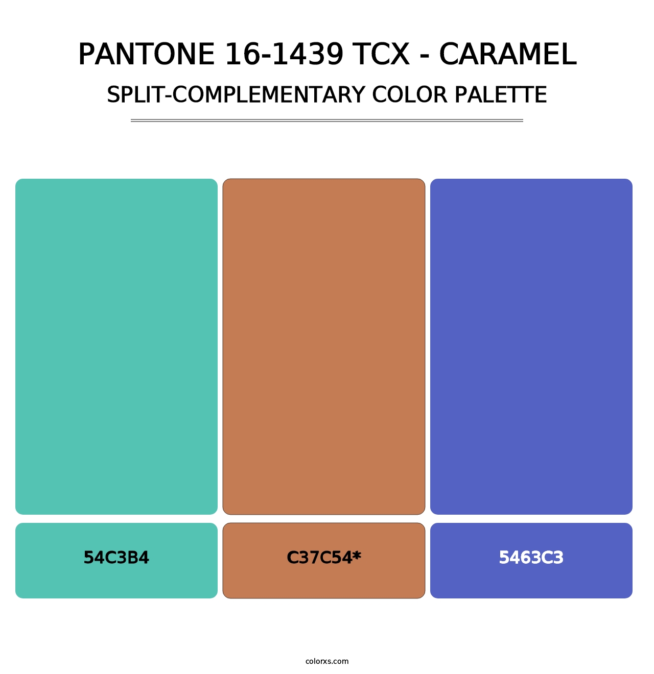 PANTONE 16-1439 TCX - Caramel - Split-Complementary Color Palette