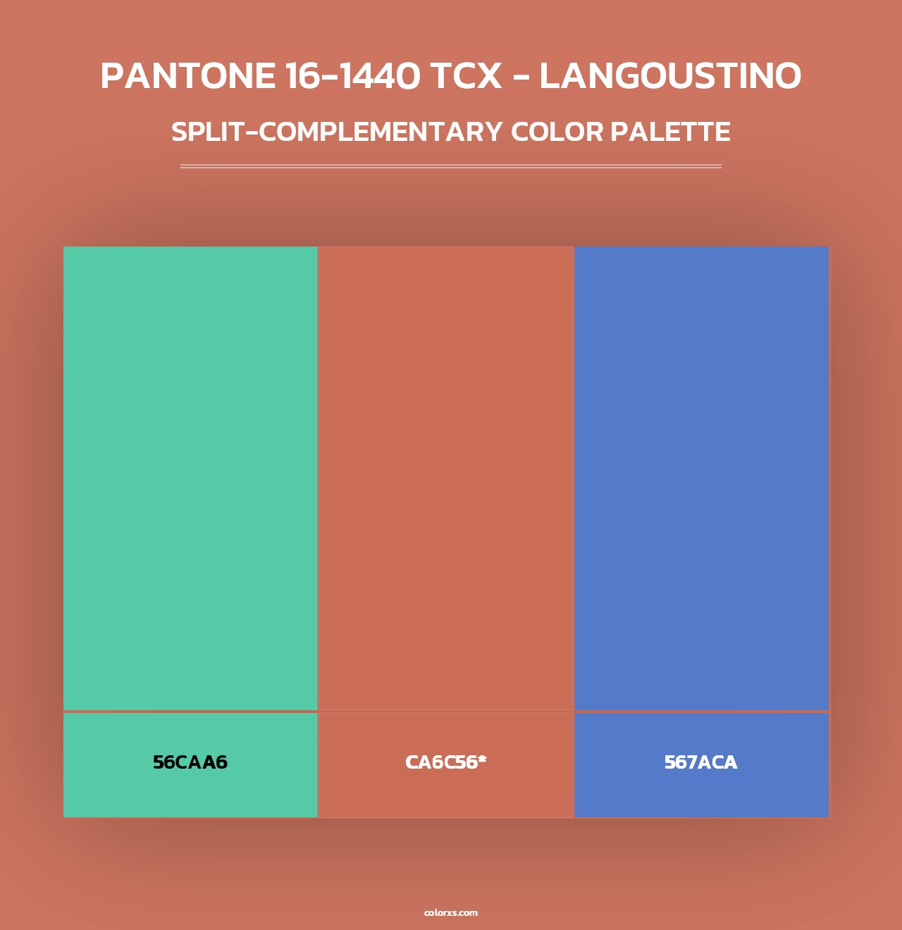 PANTONE 16-1440 TCX - Langoustino - Split-Complementary Color Palette