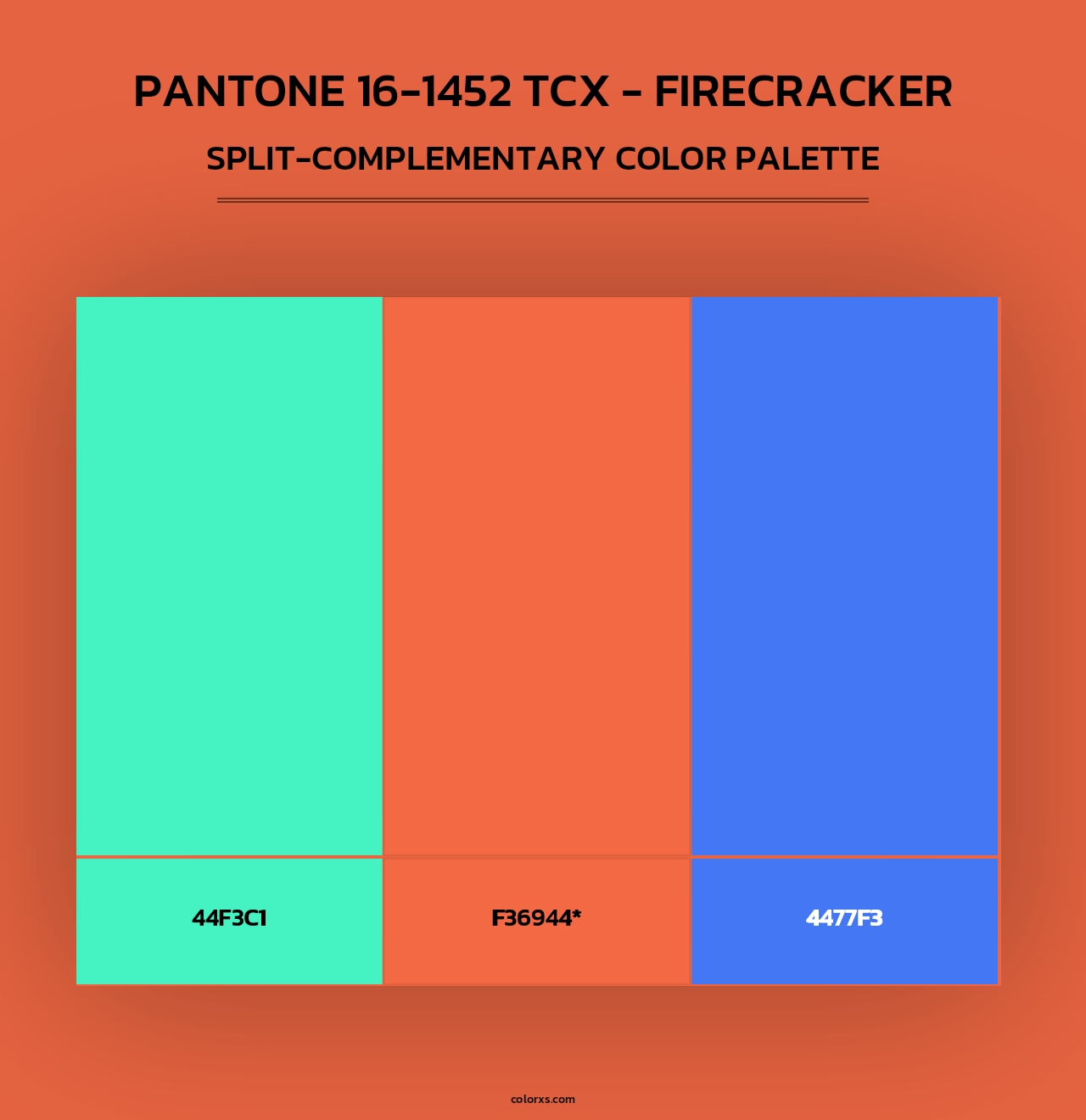 PANTONE 16-1452 TCX - Firecracker - Split-Complementary Color Palette