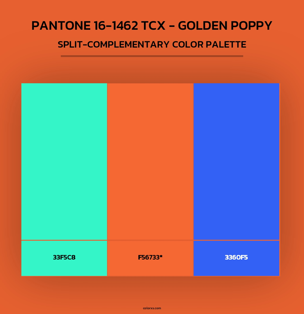 PANTONE 16-1462 TCX - Golden Poppy - Split-Complementary Color Palette