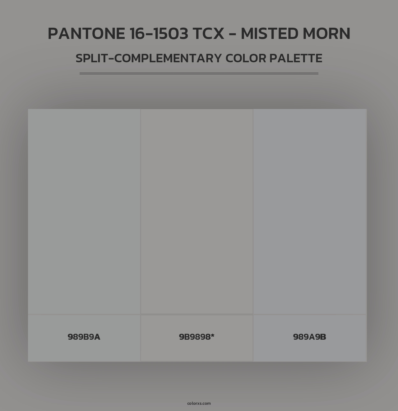 PANTONE 16-1503 TCX - Misted Morn - Split-Complementary Color Palette