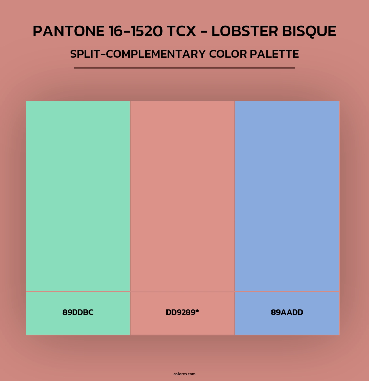 PANTONE 16-1520 TCX - Lobster Bisque - Split-Complementary Color Palette