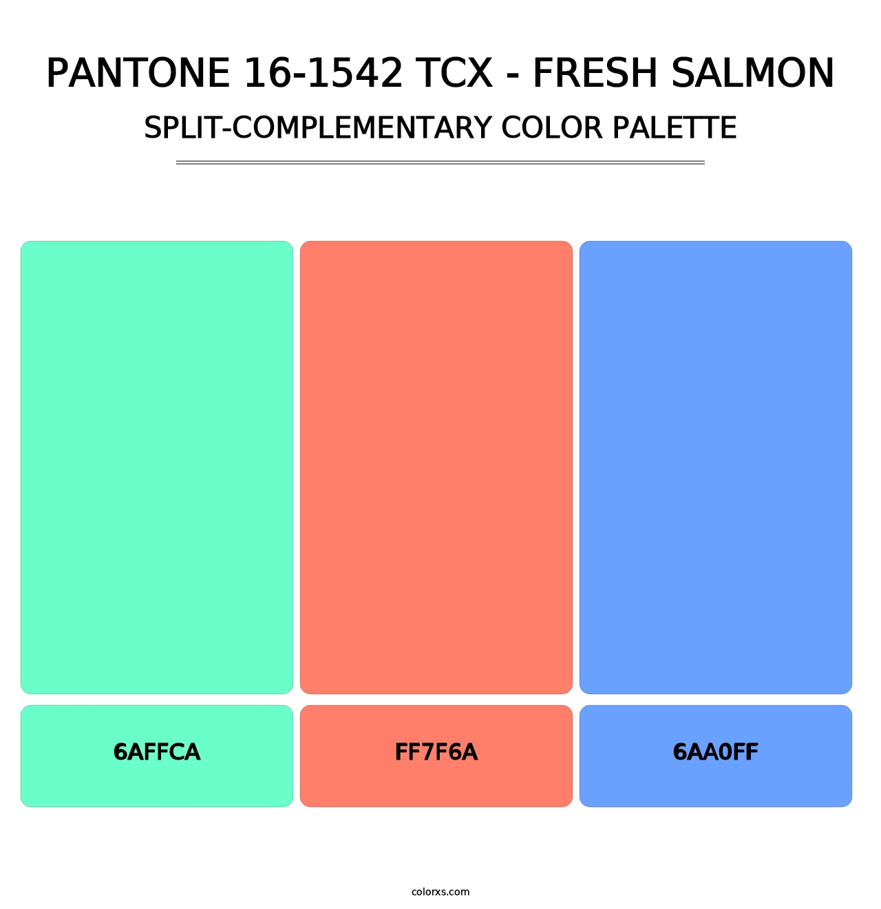PANTONE 16-1542 TCX - Fresh Salmon - Split-Complementary Color Palette