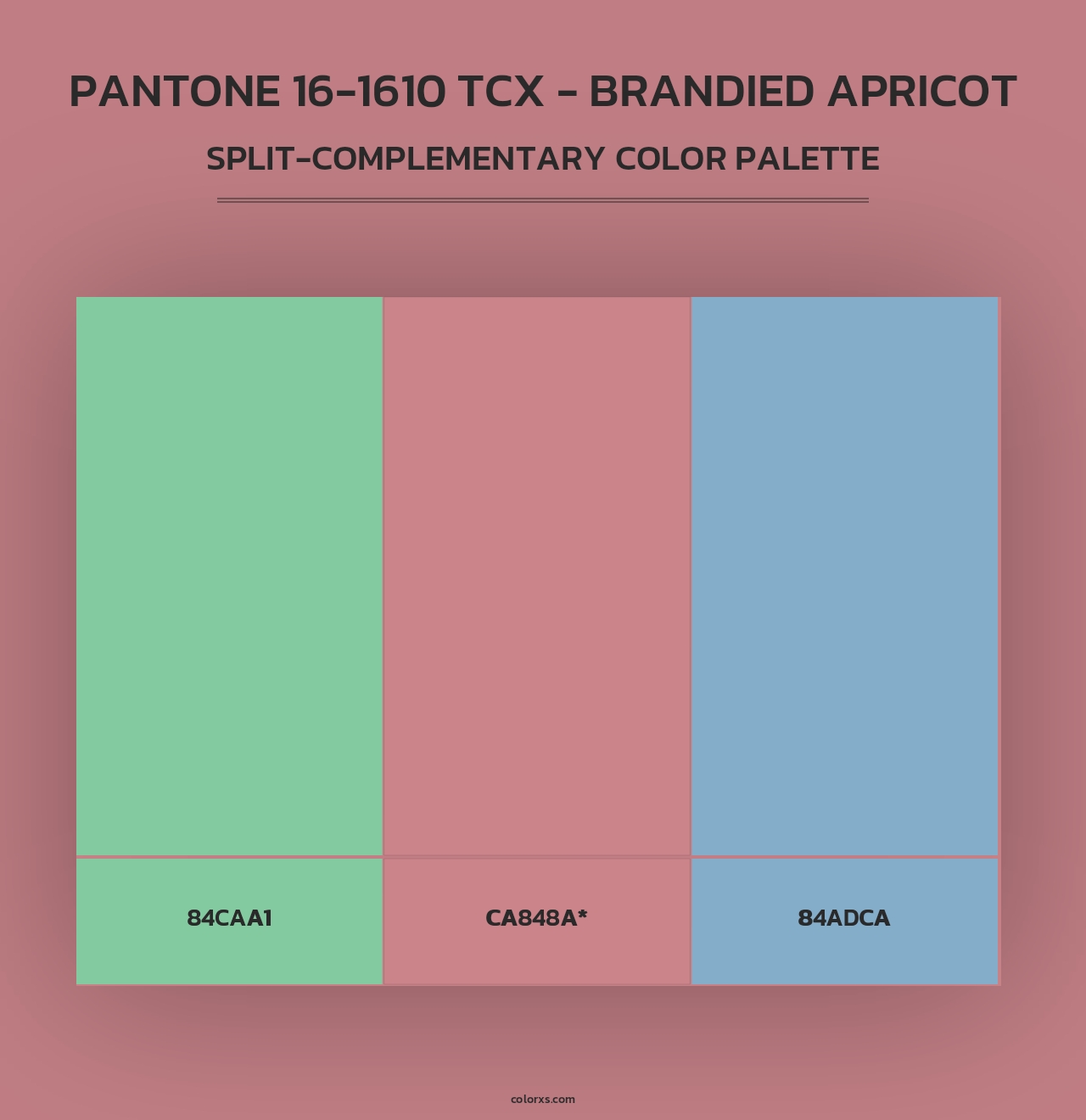 PANTONE 16-1610 TCX - Brandied Apricot - Split-Complementary Color Palette