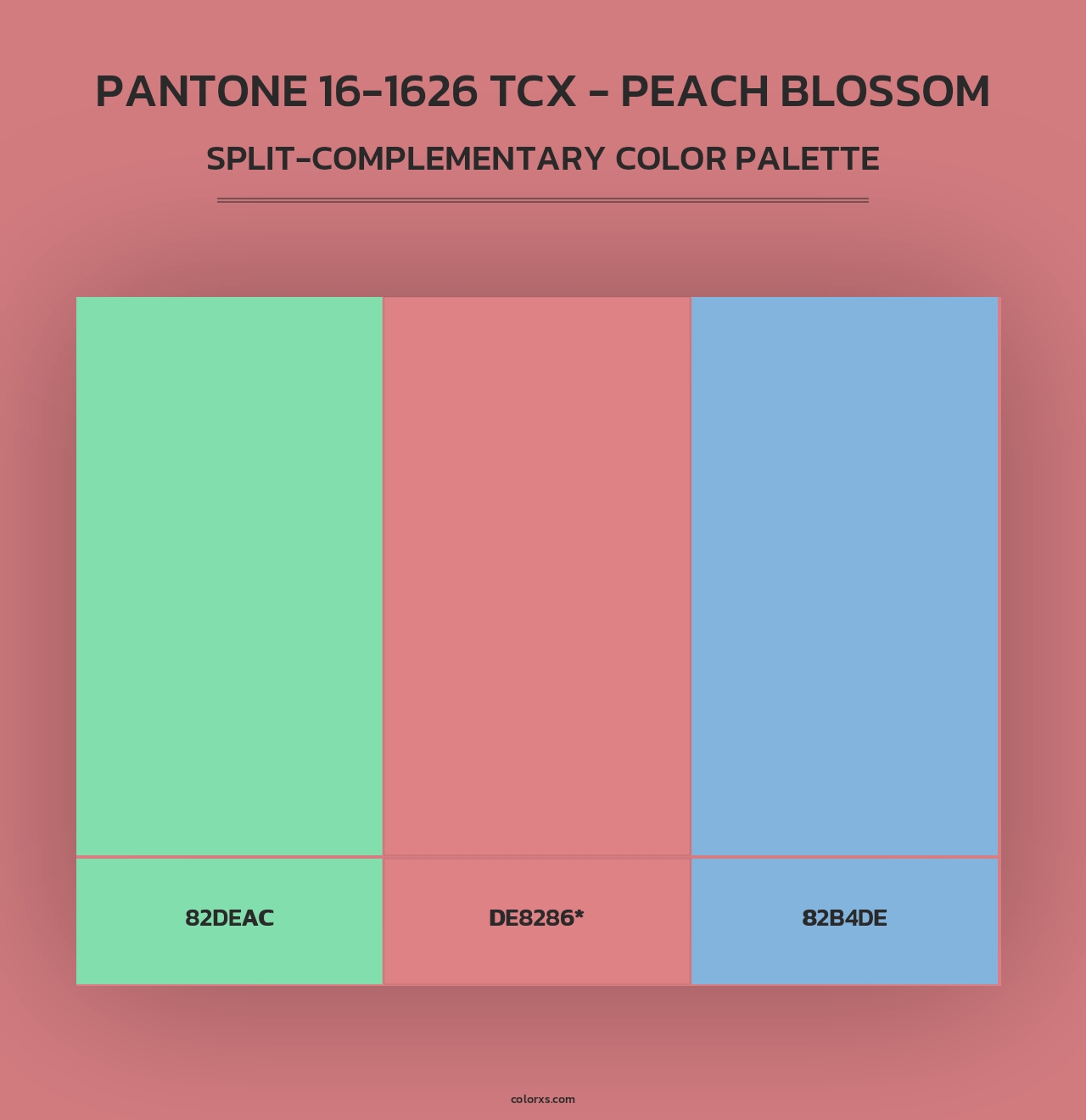 PANTONE 16-1626 TCX - Peach Blossom - Split-Complementary Color Palette