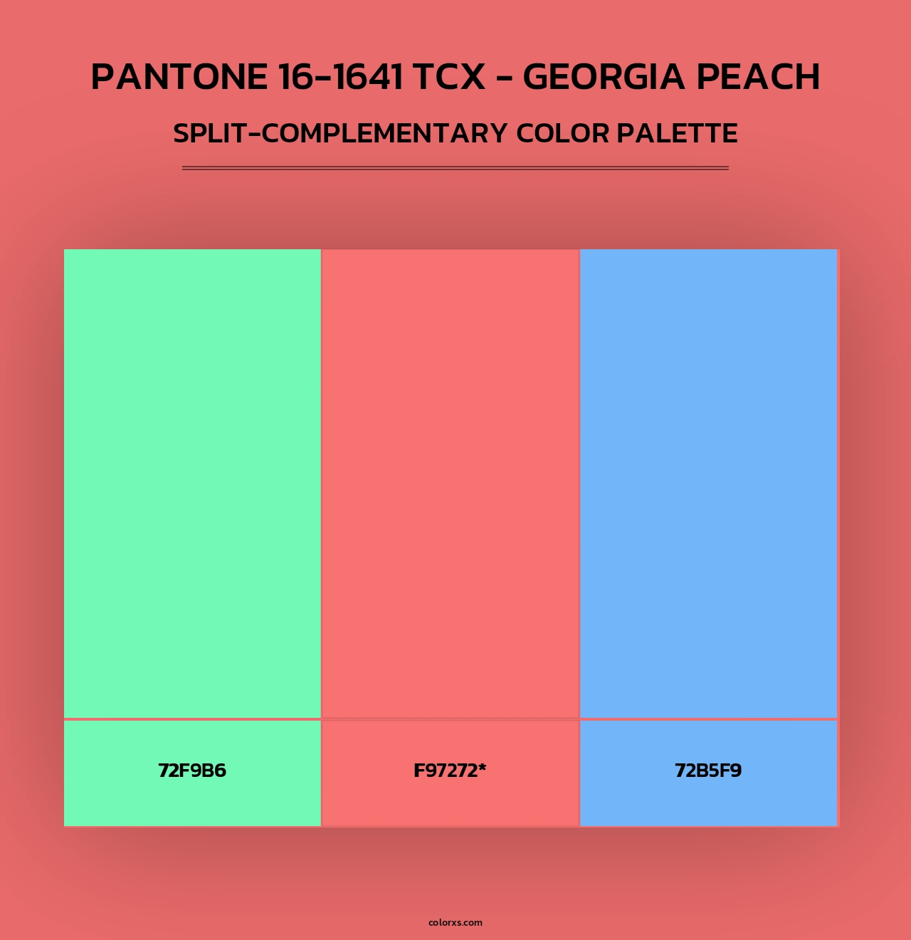PANTONE 16-1641 TCX - Georgia Peach - Split-Complementary Color Palette