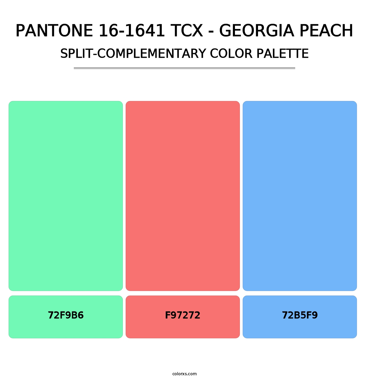 PANTONE 16-1641 TCX - Georgia Peach - Split-Complementary Color Palette