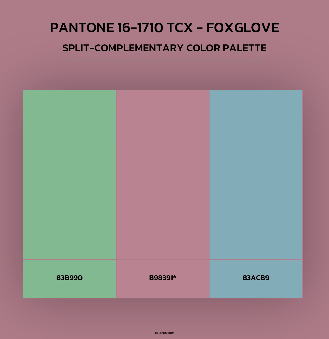 PANTONE 16-1710 TCX - Foxglove - Split-Complementary Color Palette