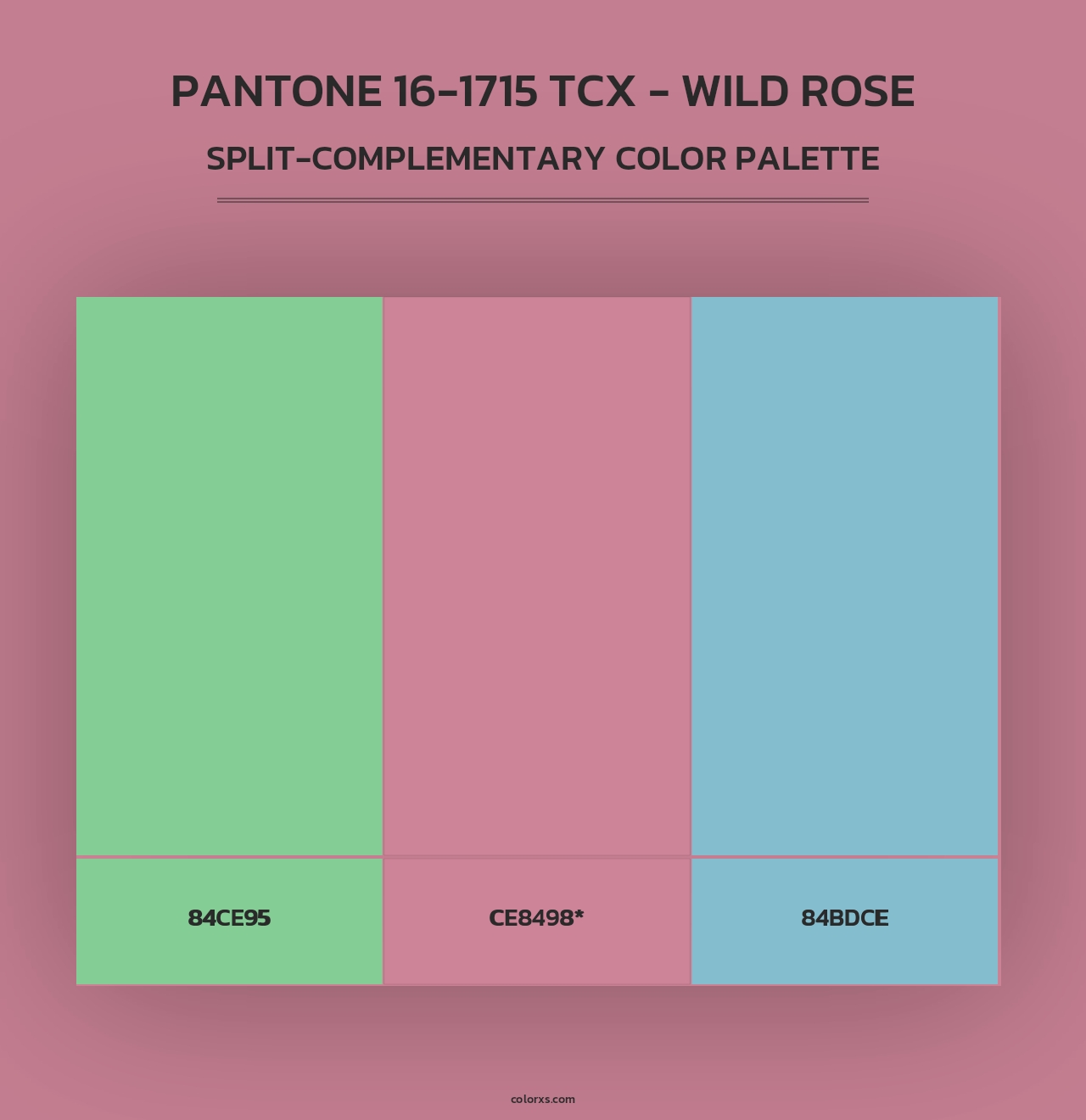 PANTONE 16-1715 TCX - Wild Rose - Split-Complementary Color Palette