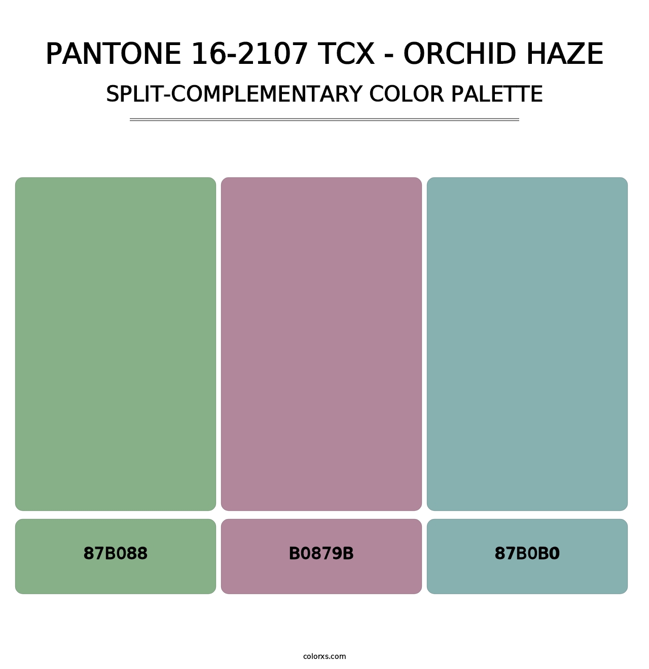 PANTONE 16-2107 TCX - Orchid Haze - Split-Complementary Color Palette