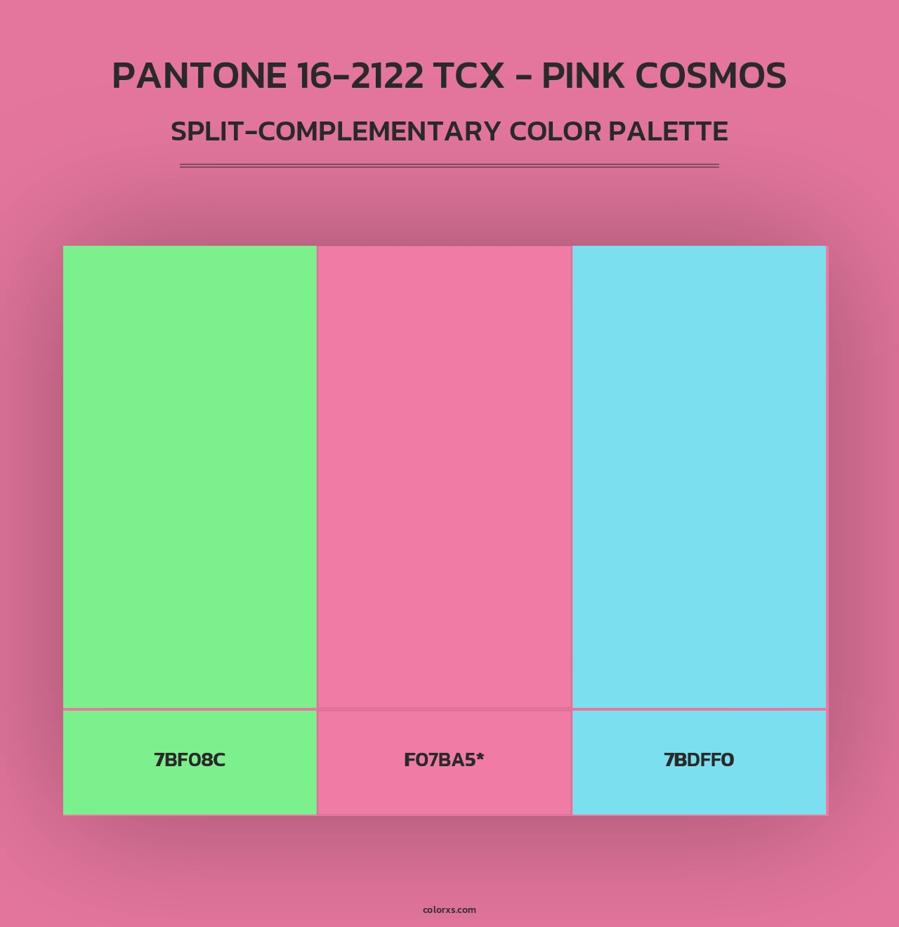 PANTONE 16-2122 TCX - Pink Cosmos - Split-Complementary Color Palette