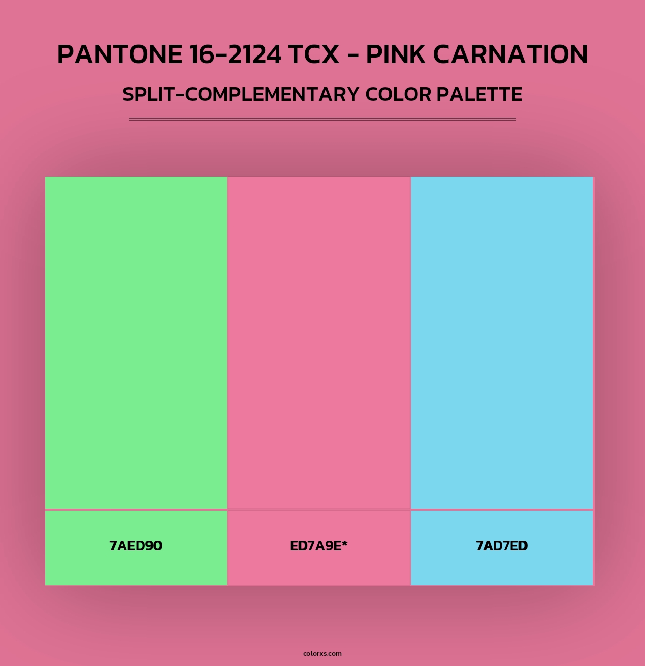 PANTONE 16-2124 TCX - Pink Carnation - Split-Complementary Color Palette