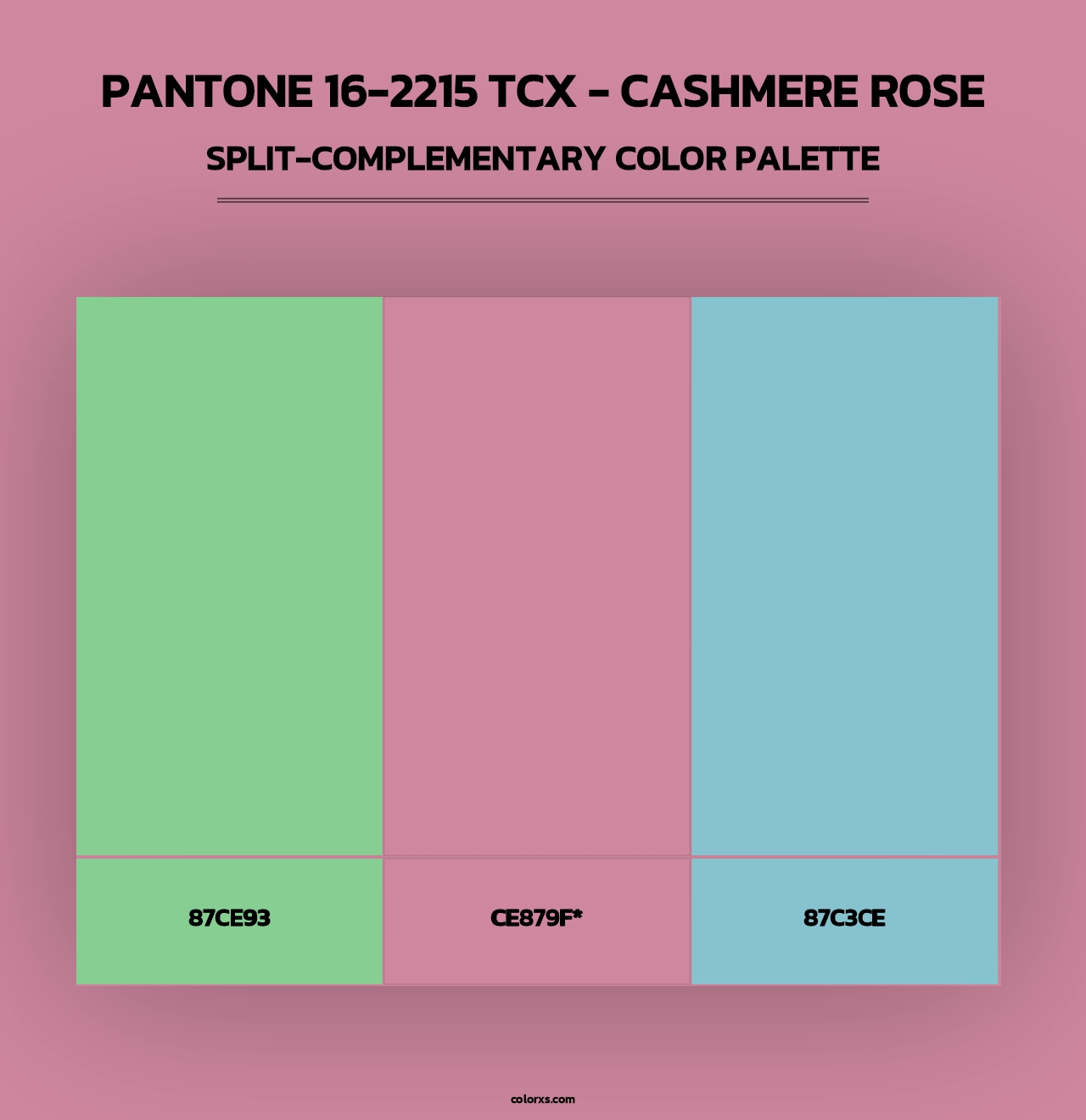 PANTONE 16-2215 TCX - Cashmere Rose - Split-Complementary Color Palette