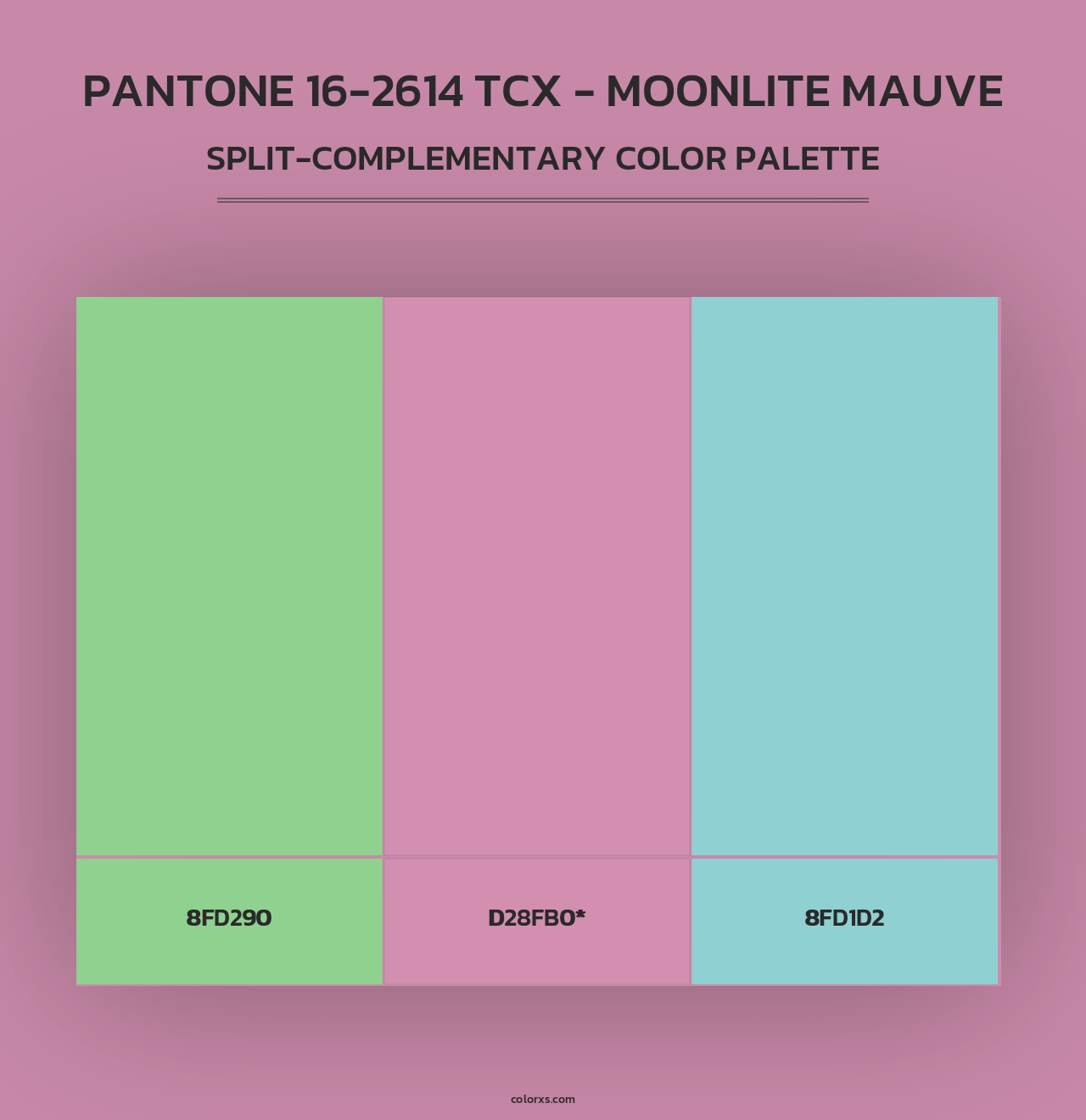 PANTONE 16-2614 TCX - Moonlite Mauve - Split-Complementary Color Palette