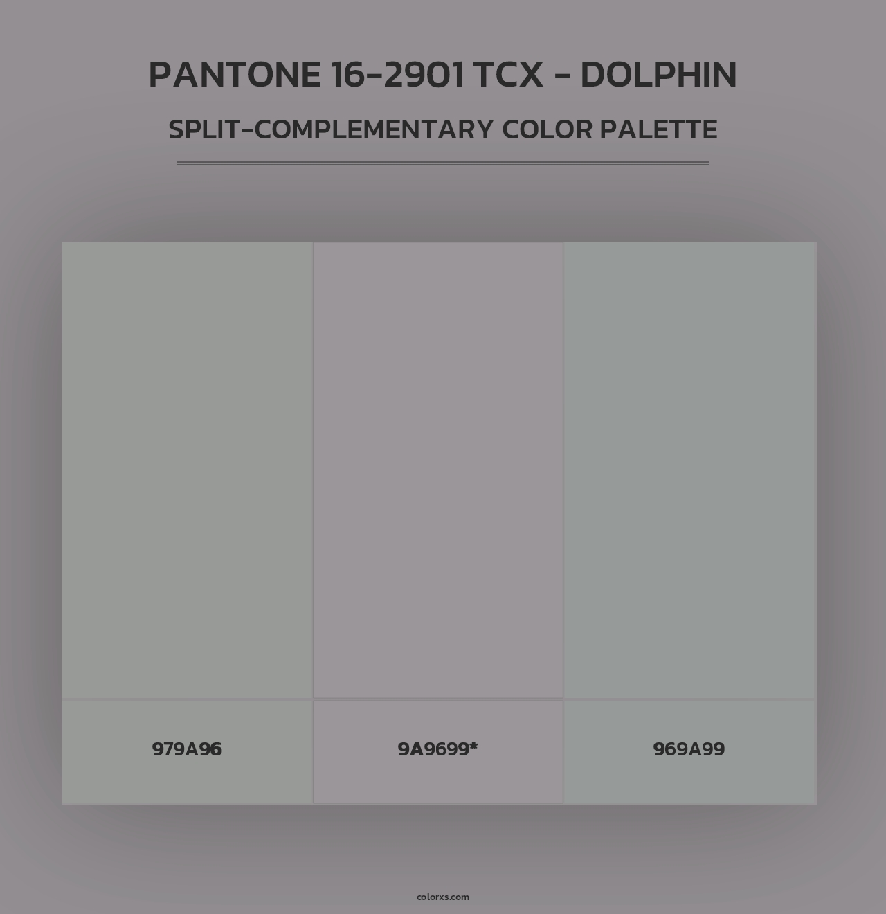 PANTONE 16-2901 TCX - Dolphin - Split-Complementary Color Palette