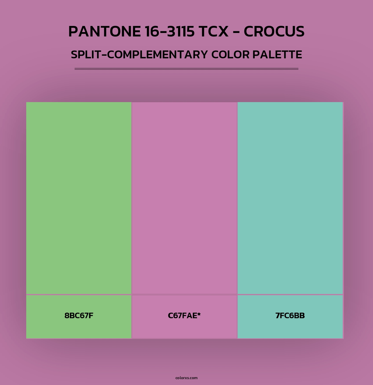 PANTONE 16-3115 TCX - Crocus - Split-Complementary Color Palette