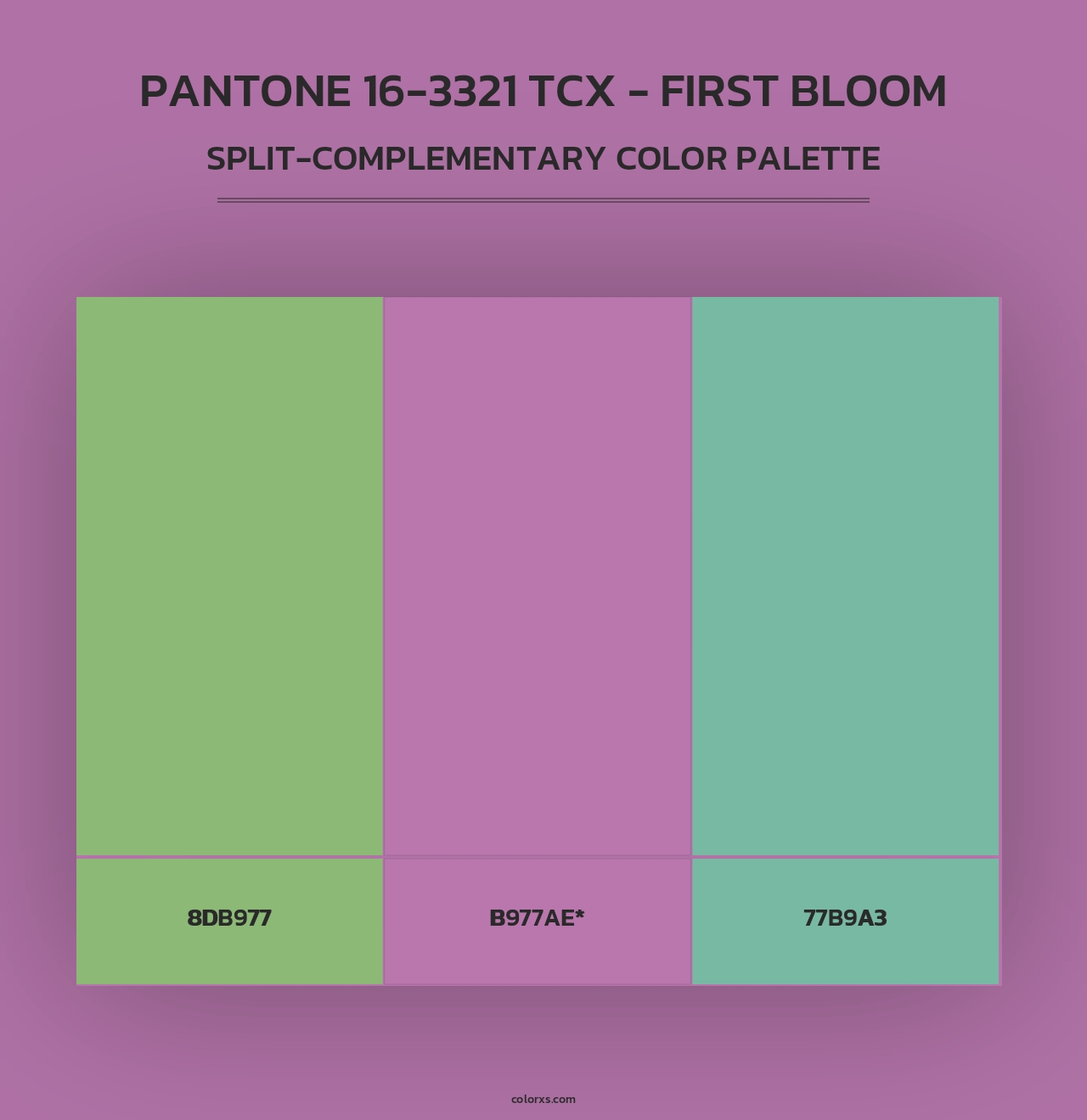 PANTONE 16-3321 TCX - First Bloom - Split-Complementary Color Palette