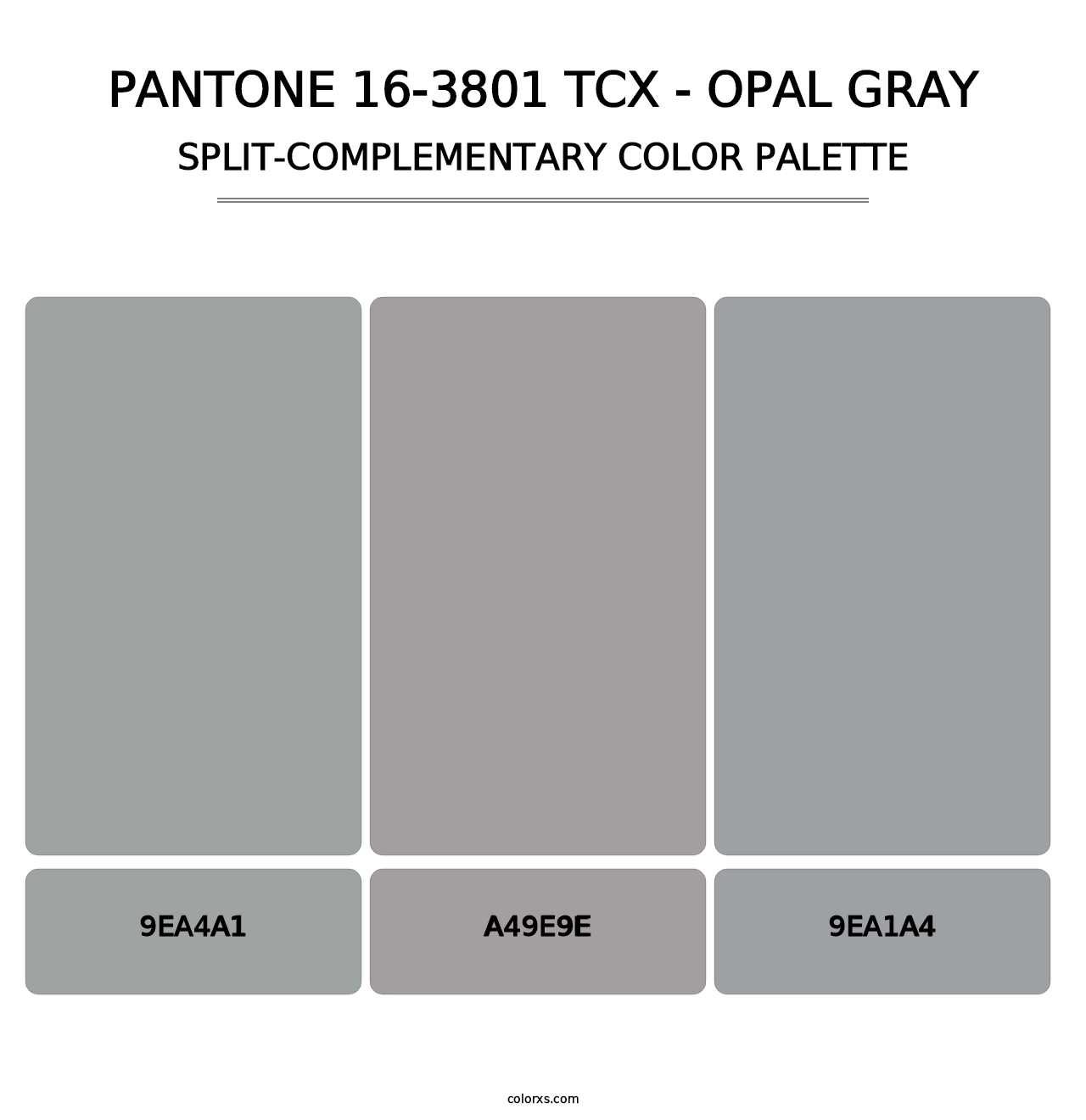 PANTONE 16-3801 TCX - Opal Gray - Split-Complementary Color Palette