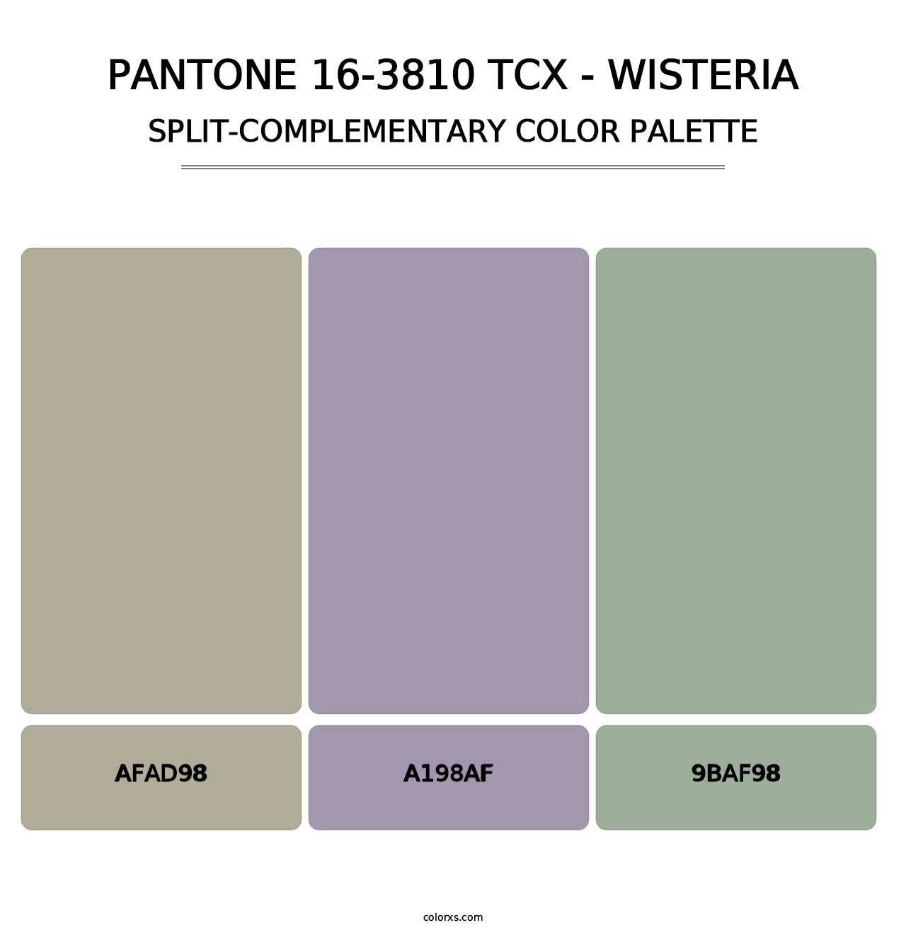 PANTONE 16-3810 TCX - Wisteria - Split-Complementary Color Palette