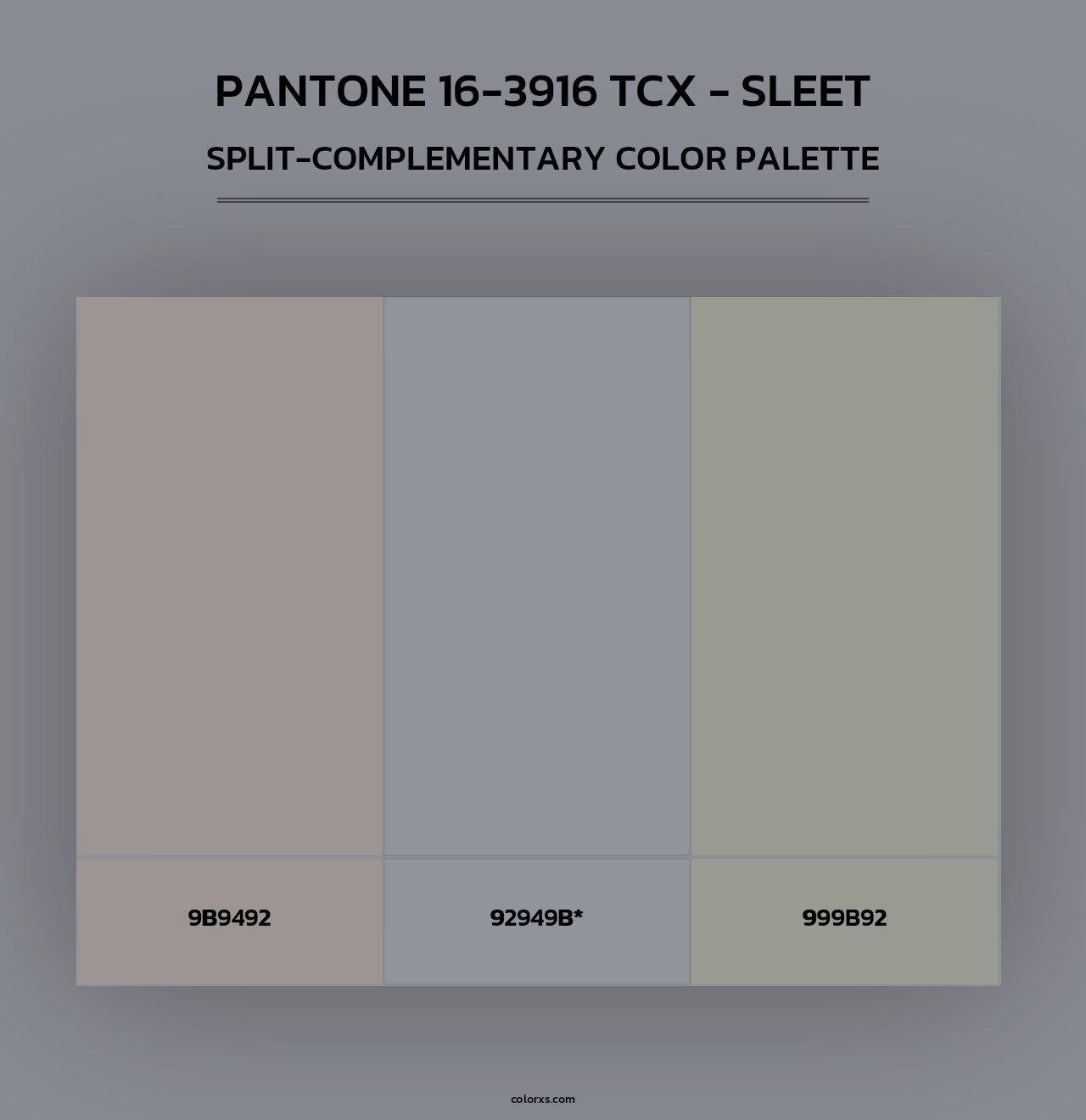 PANTONE 16-3916 TCX - Sleet - Split-Complementary Color Palette