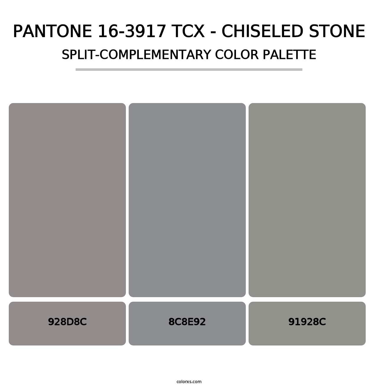 PANTONE 16-3917 TCX - Chiseled Stone - Split-Complementary Color Palette