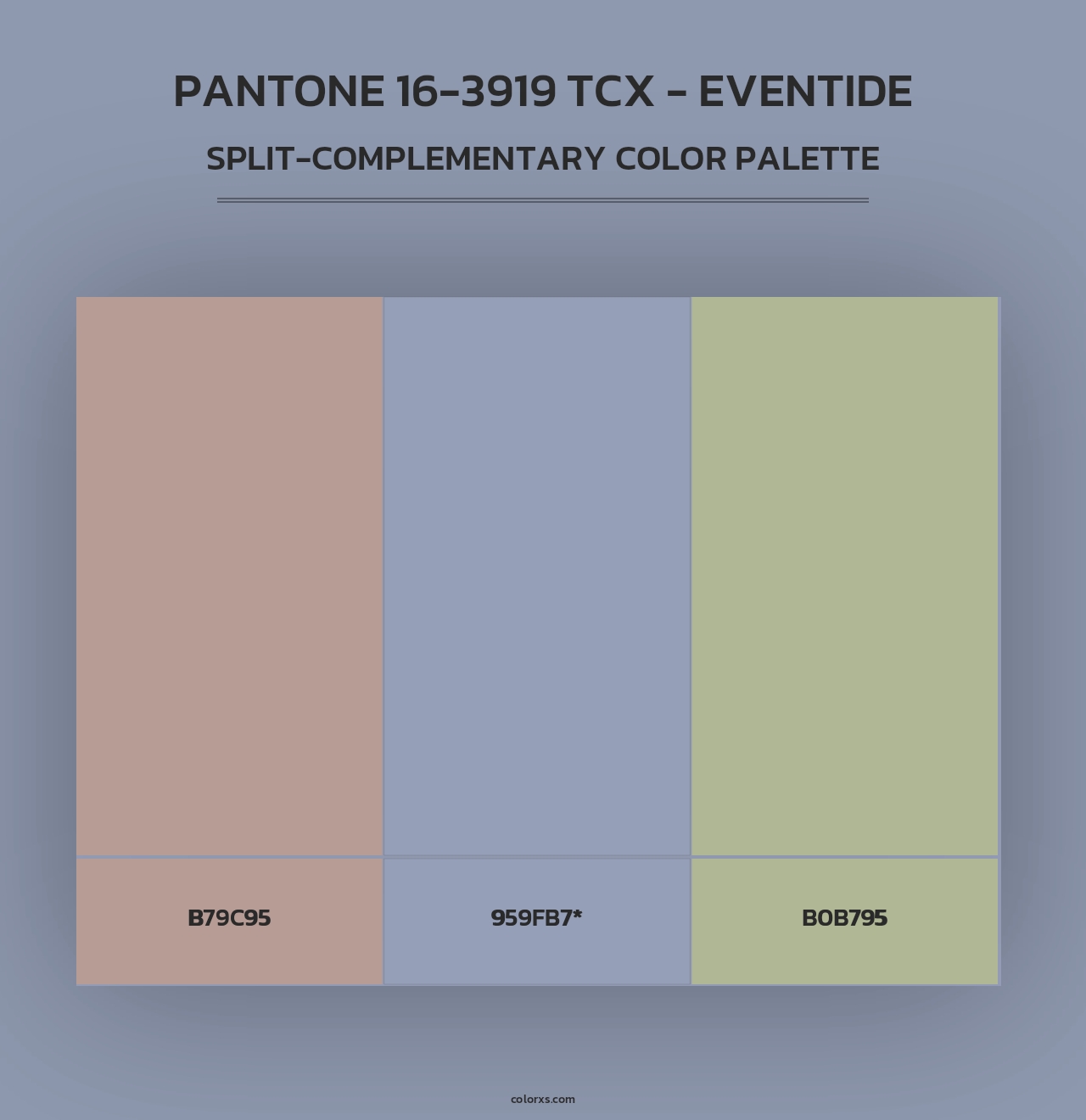 PANTONE 16-3919 TCX - Eventide - Split-Complementary Color Palette