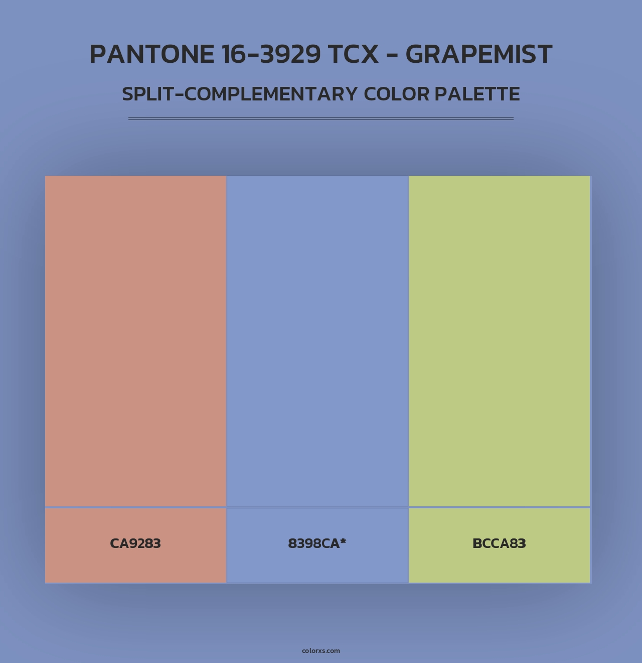 PANTONE 16-3929 TCX - Grapemist - Split-Complementary Color Palette