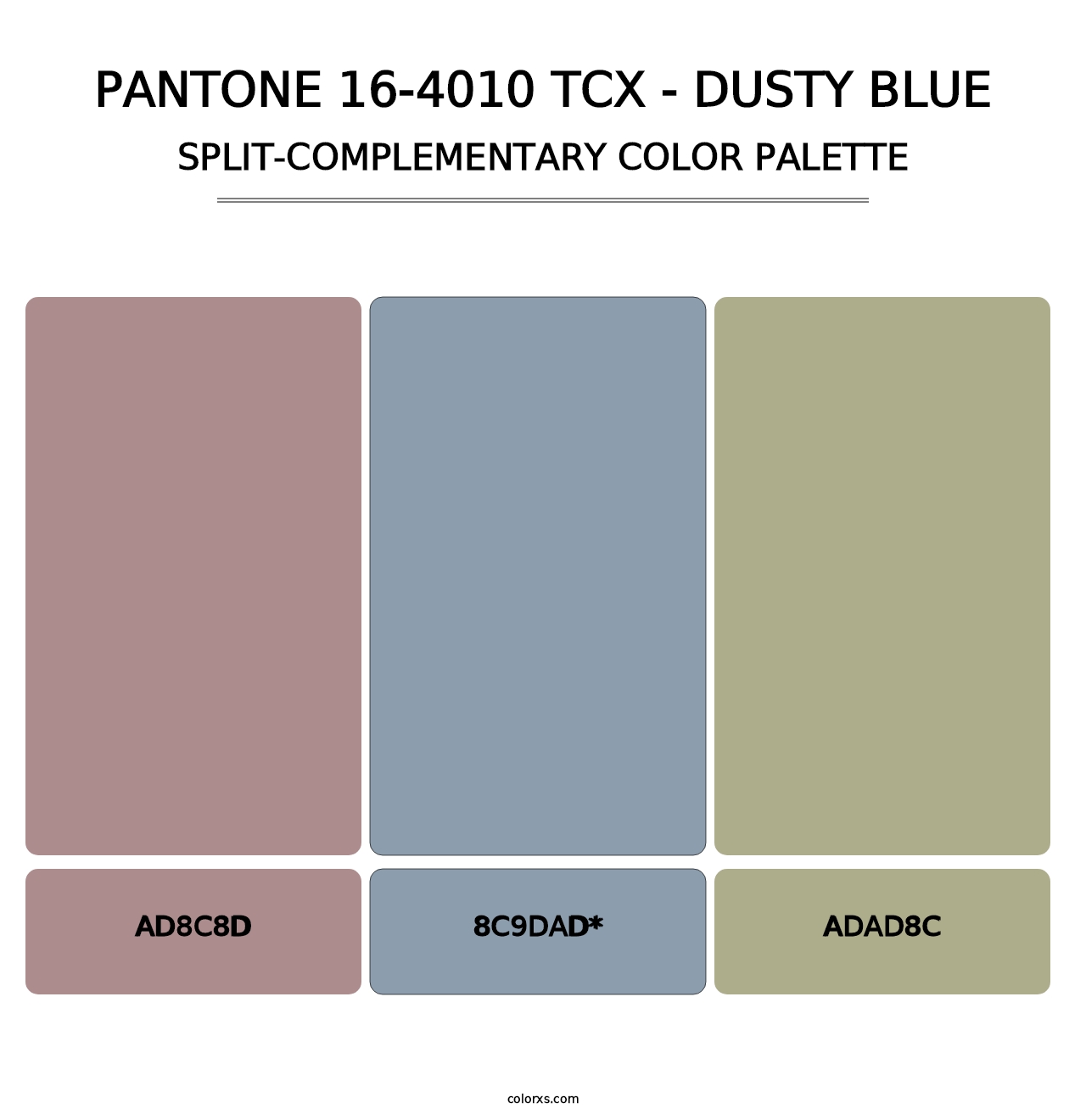 PANTONE 16-4010 TCX - Dusty Blue - Split-Complementary Color Palette