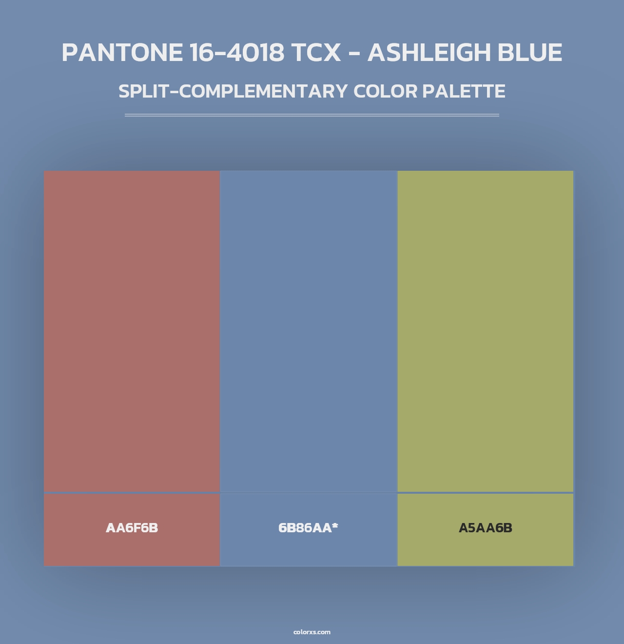 PANTONE 16-4018 TCX - Ashleigh Blue - Split-Complementary Color Palette