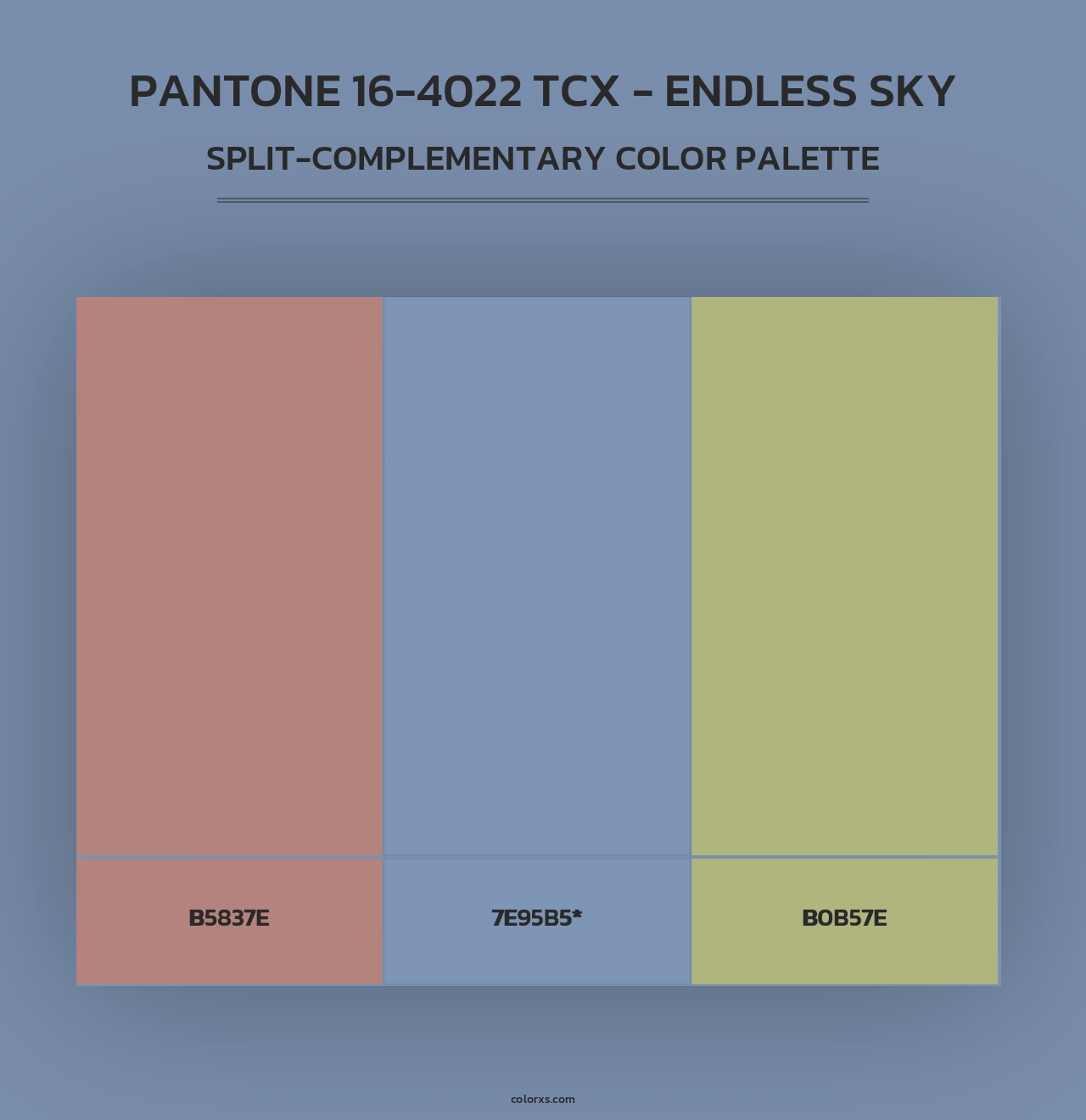 PANTONE 16-4022 TCX - Endless Sky - Split-Complementary Color Palette