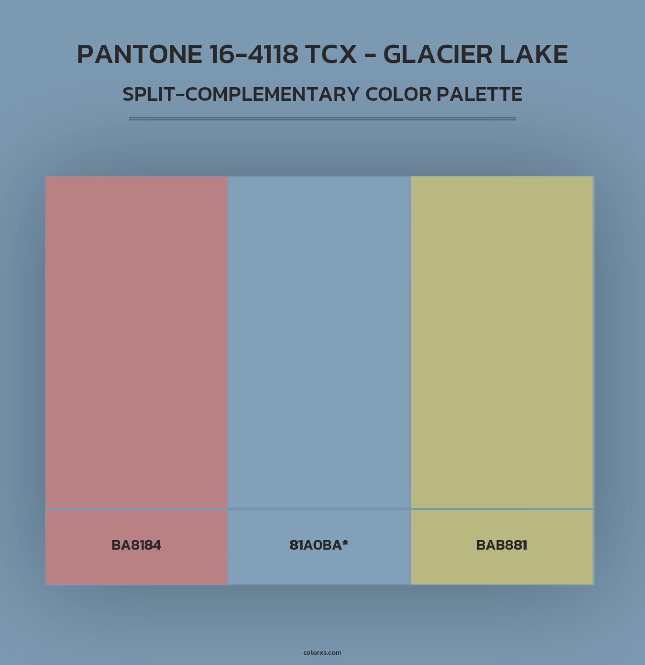 PANTONE 16-4118 TCX - Glacier Lake - Split-Complementary Color Palette