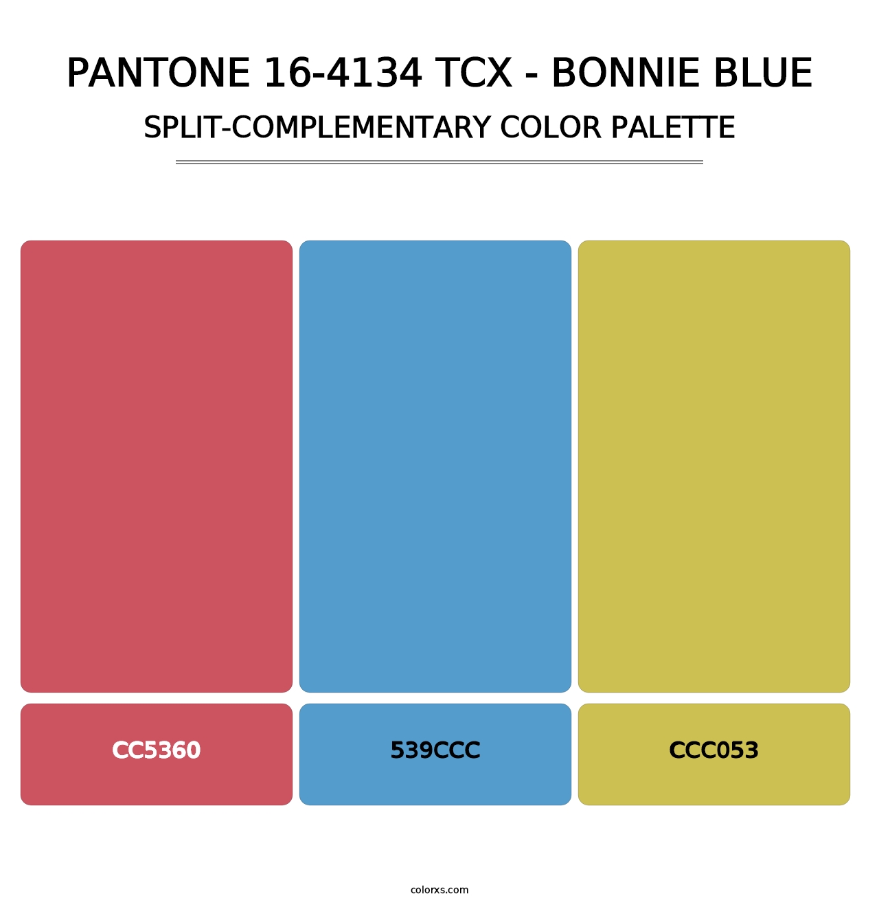 PANTONE 16-4134 TCX - Bonnie Blue - Split-Complementary Color Palette
