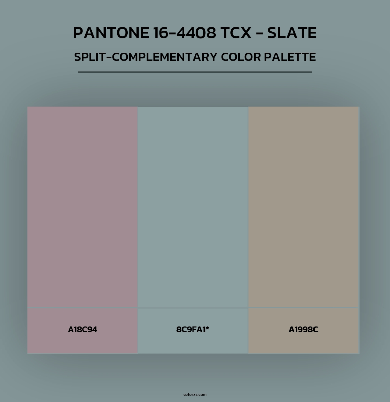 PANTONE 16-4408 TCX - Slate - Split-Complementary Color Palette