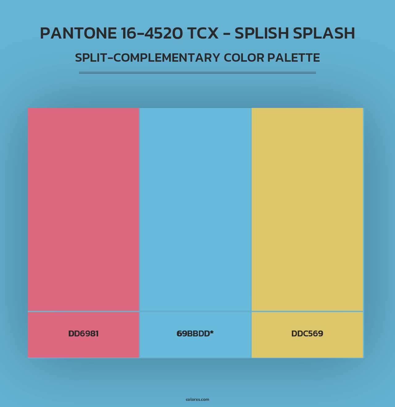 PANTONE 16-4520 TCX - Splish Splash - Split-Complementary Color Palette