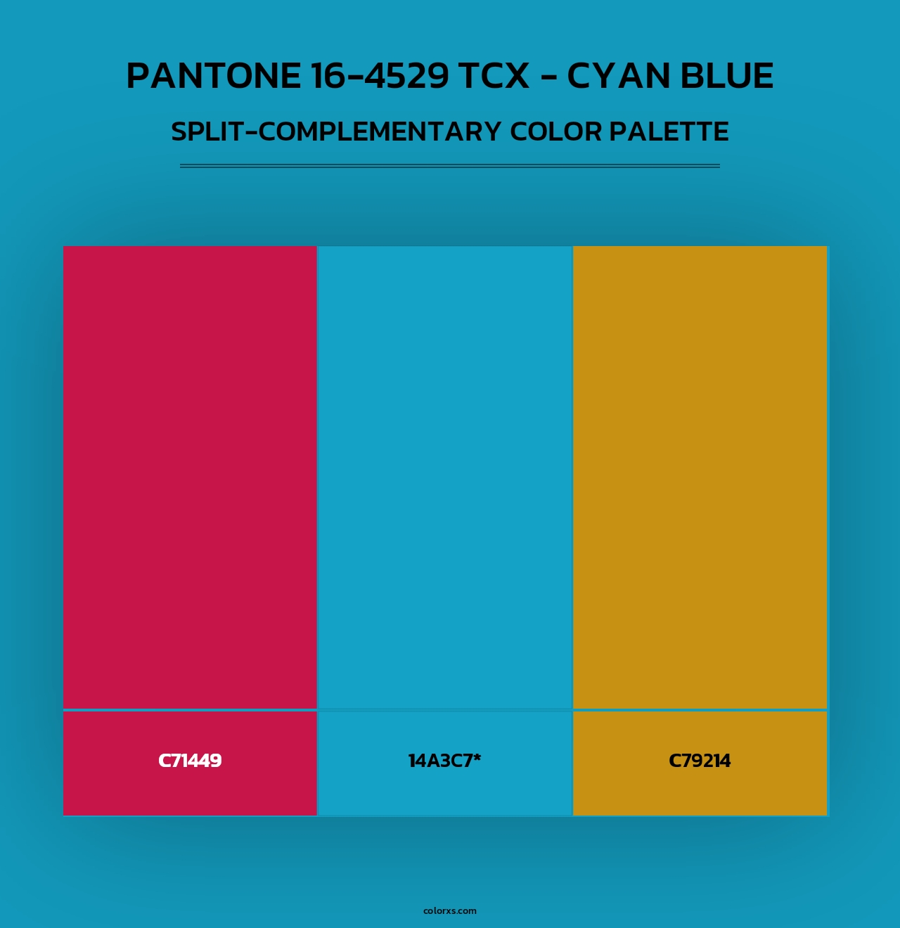 PANTONE 16-4529 TCX - Cyan Blue - Split-Complementary Color Palette
