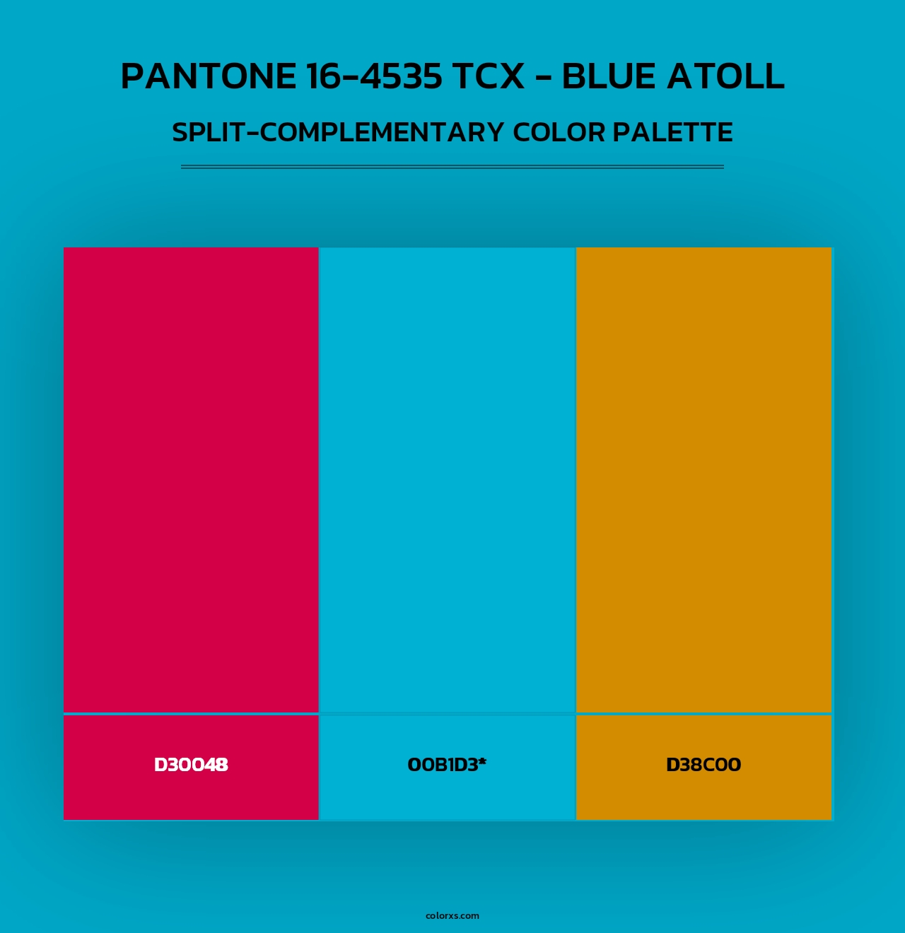 PANTONE 16-4535 TCX - Blue Atoll - Split-Complementary Color Palette