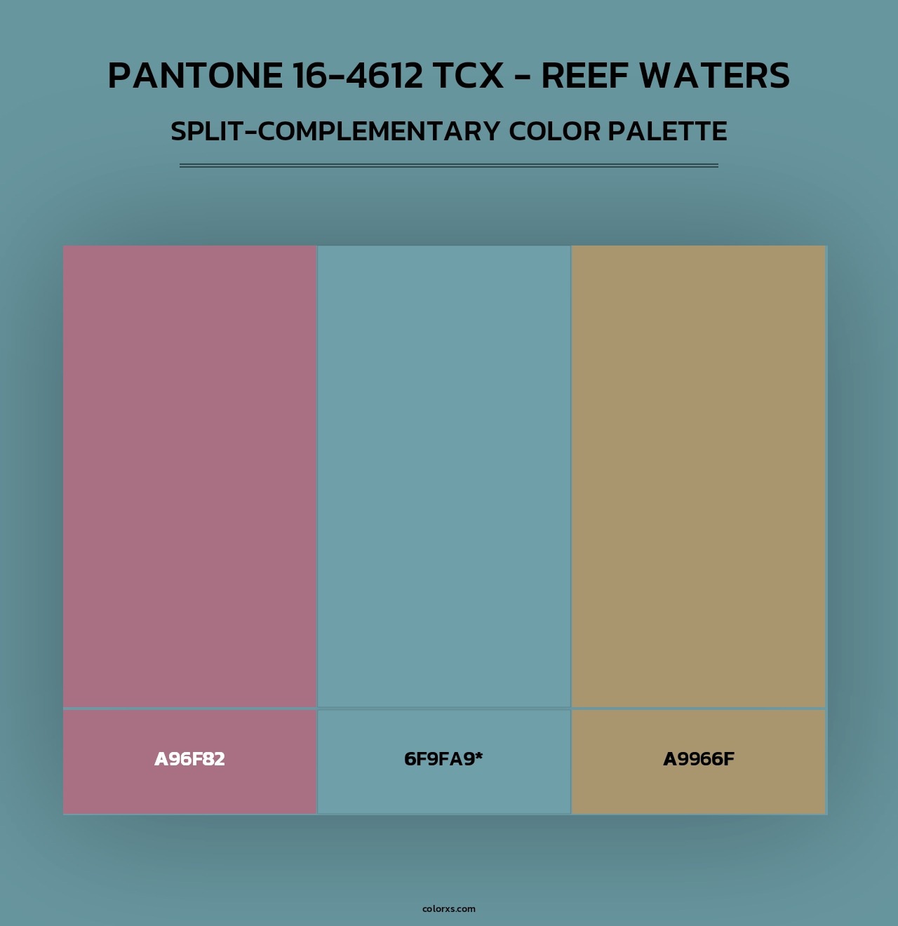 PANTONE 16-4612 TCX - Reef Waters - Split-Complementary Color Palette